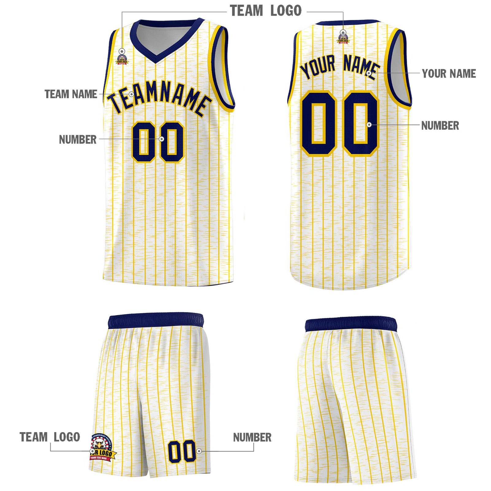 Custom White Custom Gray Pinstripe Retro Sets Uniform Basketball Jersey