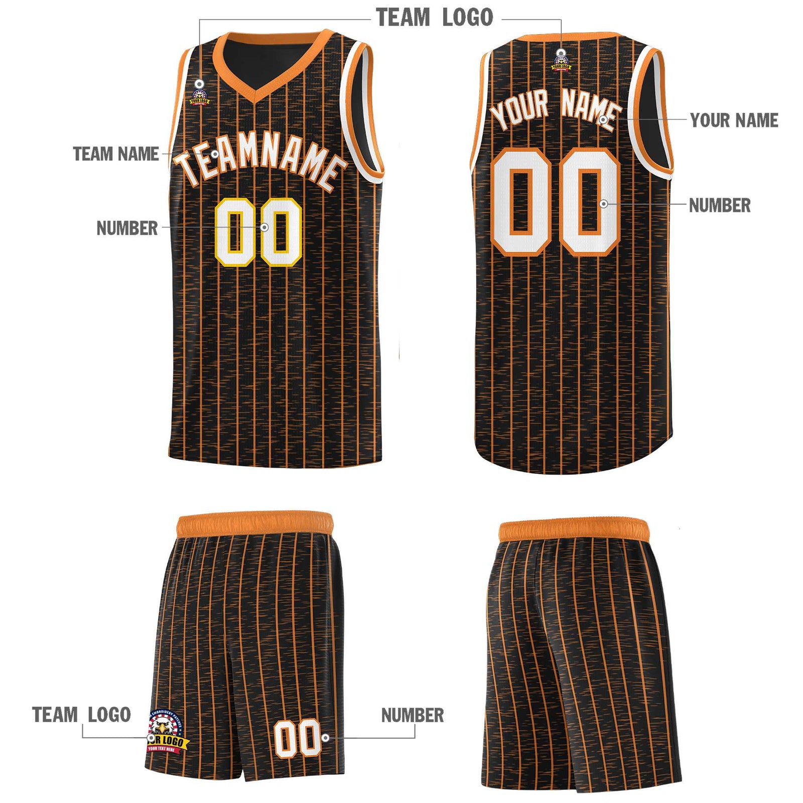 Custom Black Custom Gray Pinstripe Retro Sets Uniform Basketball Jersey