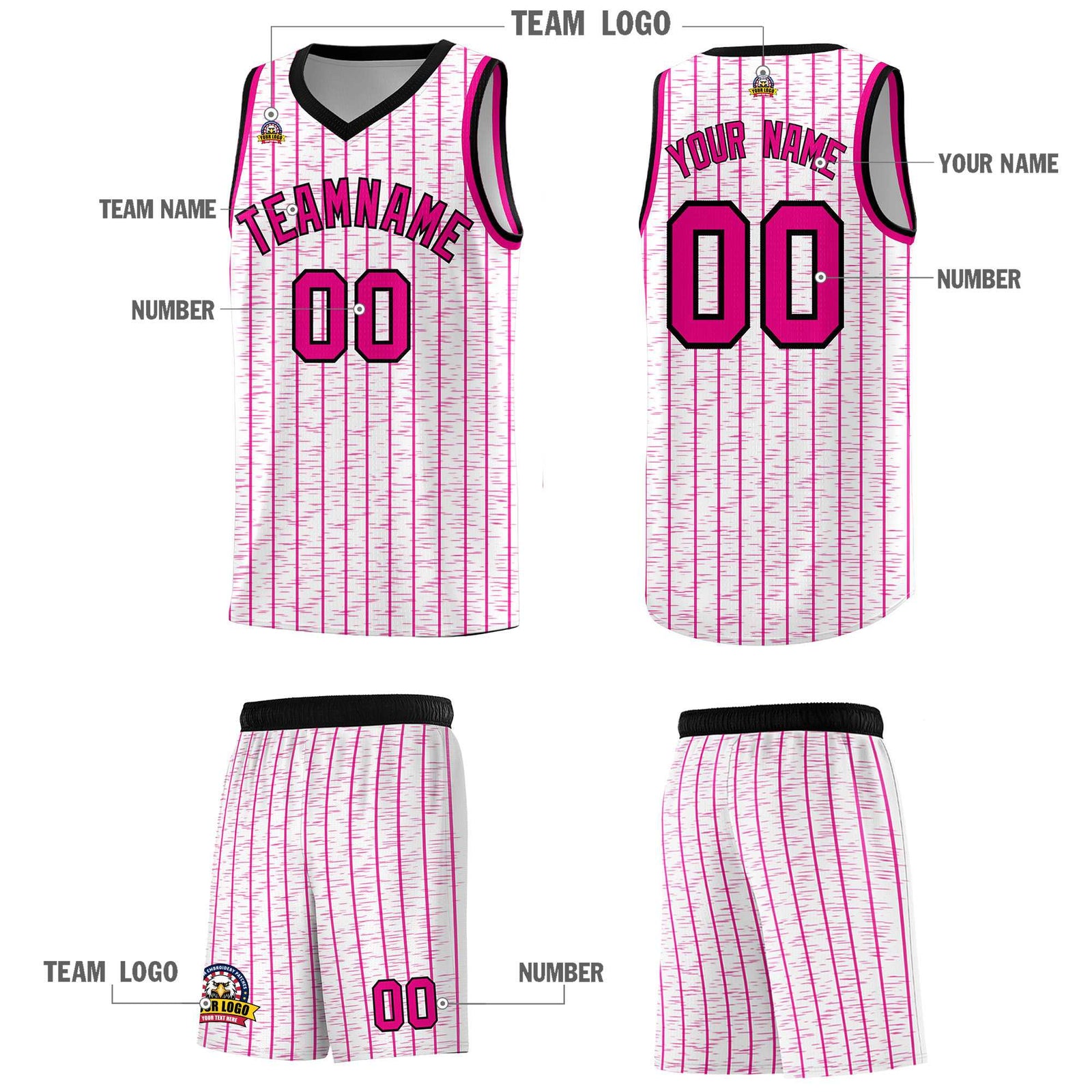 Custom White Custom Gray Pinstripe Retro Sets Uniform Basketball Jersey