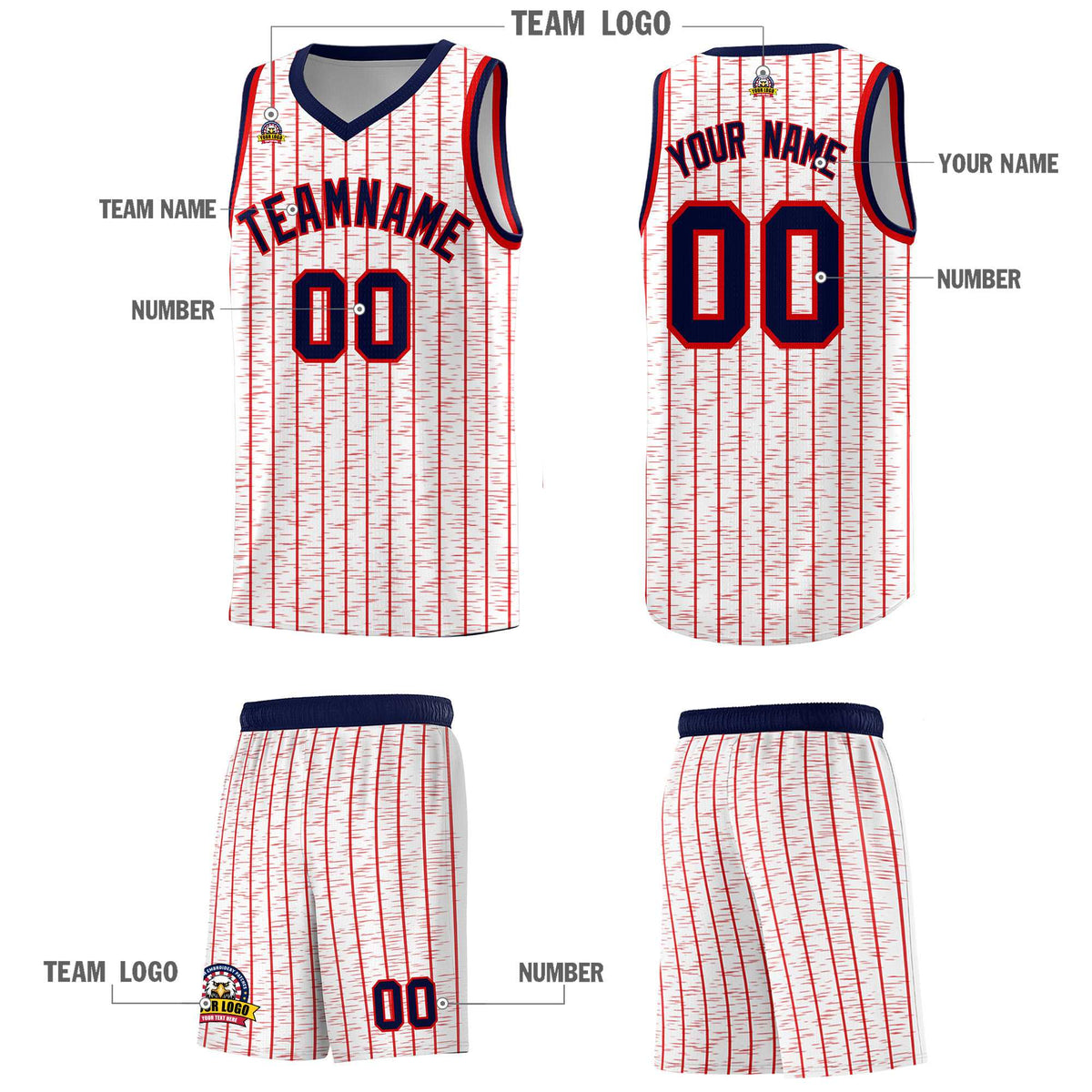 Custom White Custom Gray Pinstripe Retro Sets Uniform Basketball Jersey