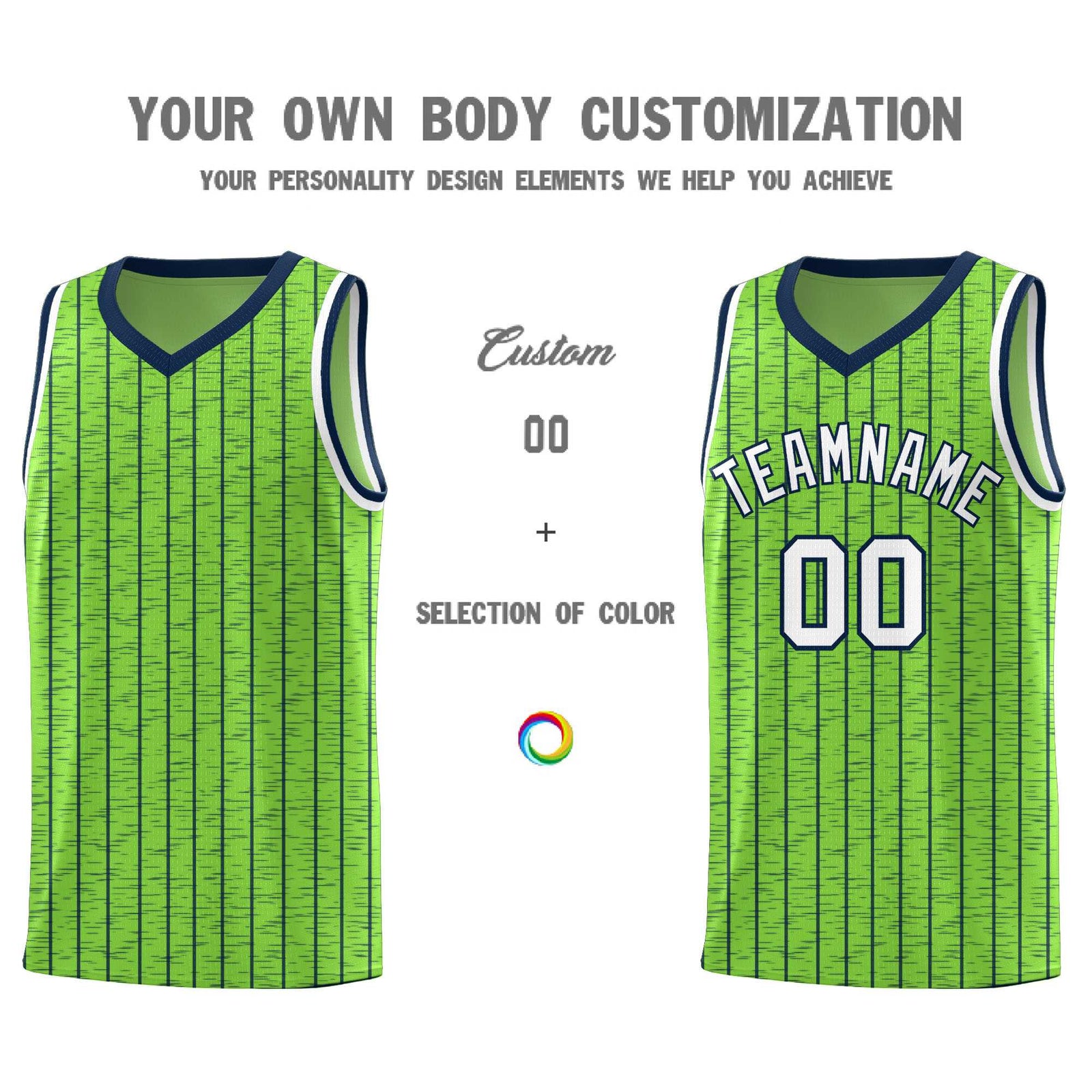 Custom Fluorescent Green Custom Gray Pinstripe Retro Sets Uniform Basketball Jersey