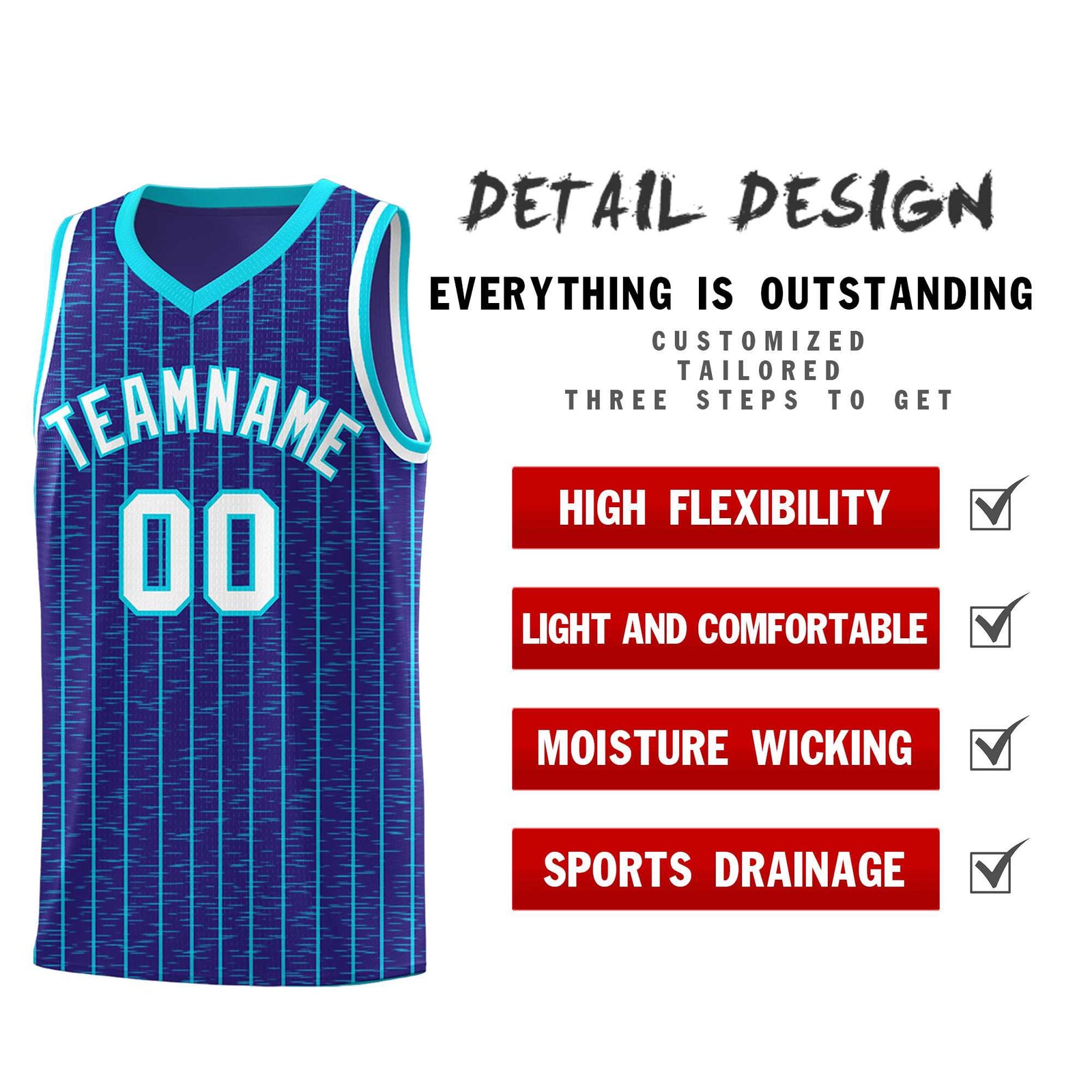 Custom Royal Custom Gray Pinstripe Retro Sets Uniform Basketball Jersey