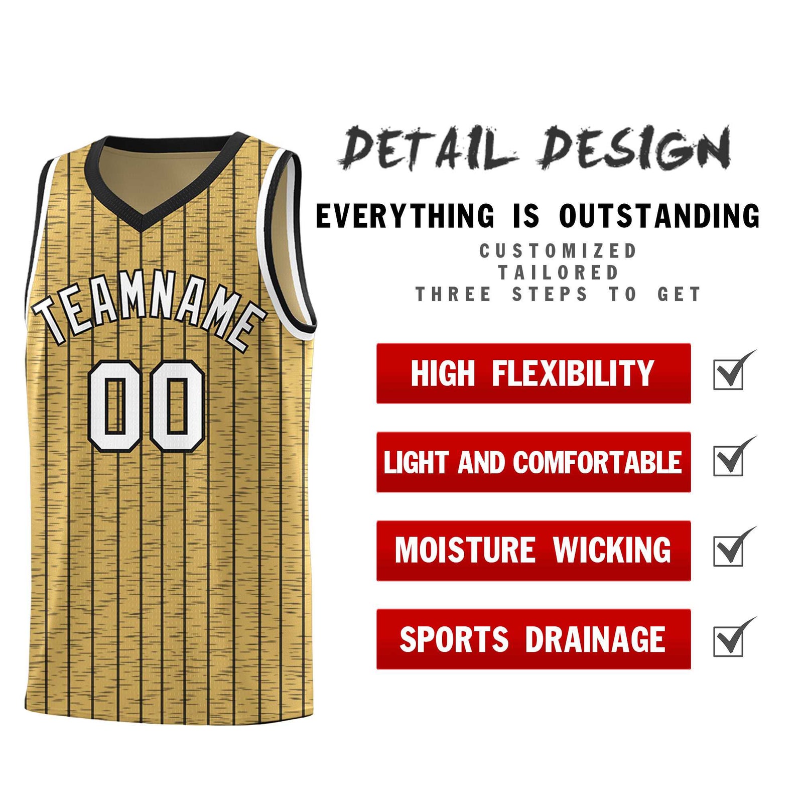 Custom Old Gold Custom Gray Pinstripe Retro Sets Uniform Basketball Jersey