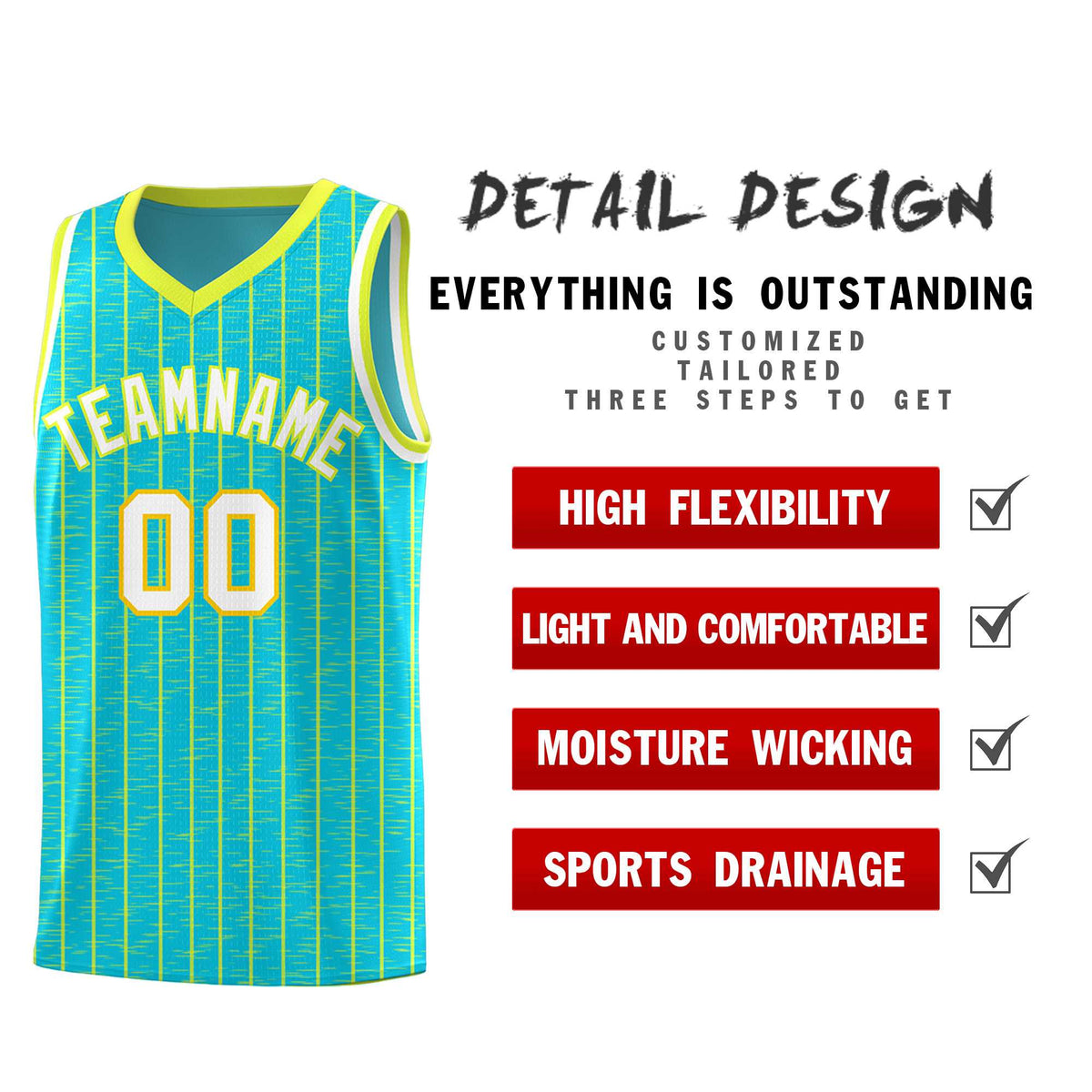 Custom Sky Blue Custom Gray Pinstripe Retro Sets Uniform Basketball Jersey