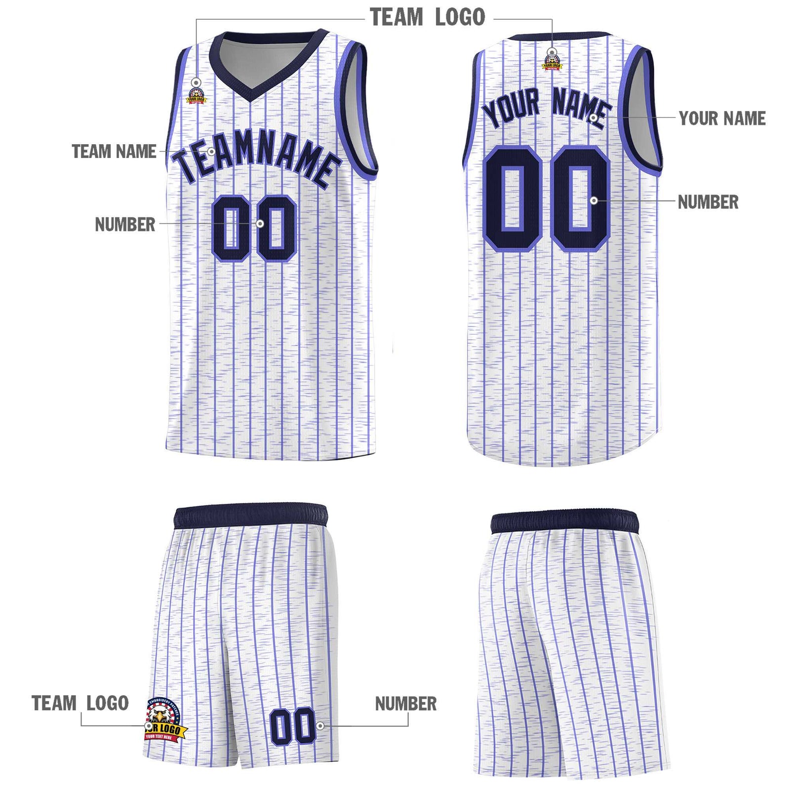 Custom White Custom Gray Pinstripe Retro Sets Uniform Basketball Jersey