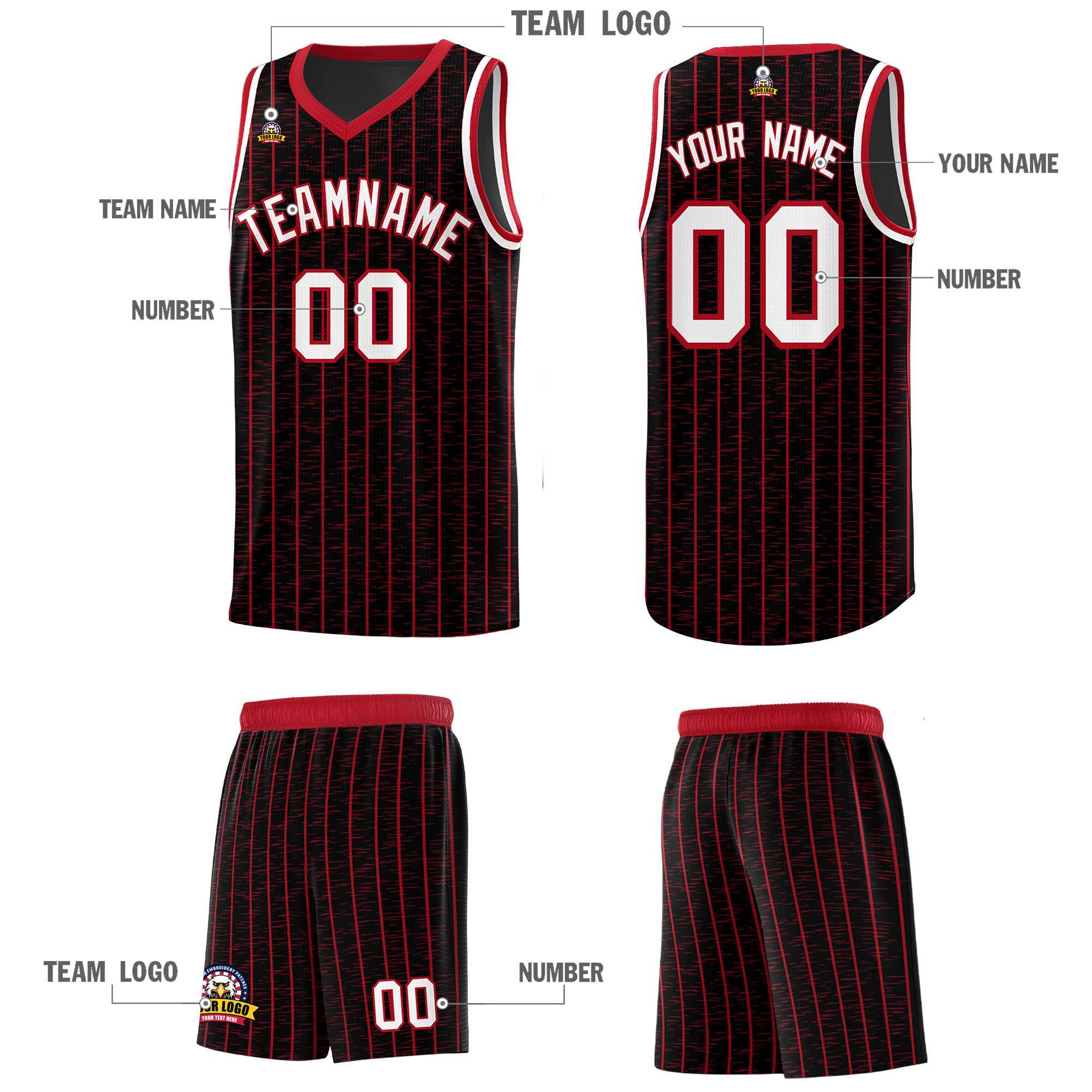 Custom Black Custom Gray Pinstripe Retro Sets Uniform Basketball Jersey