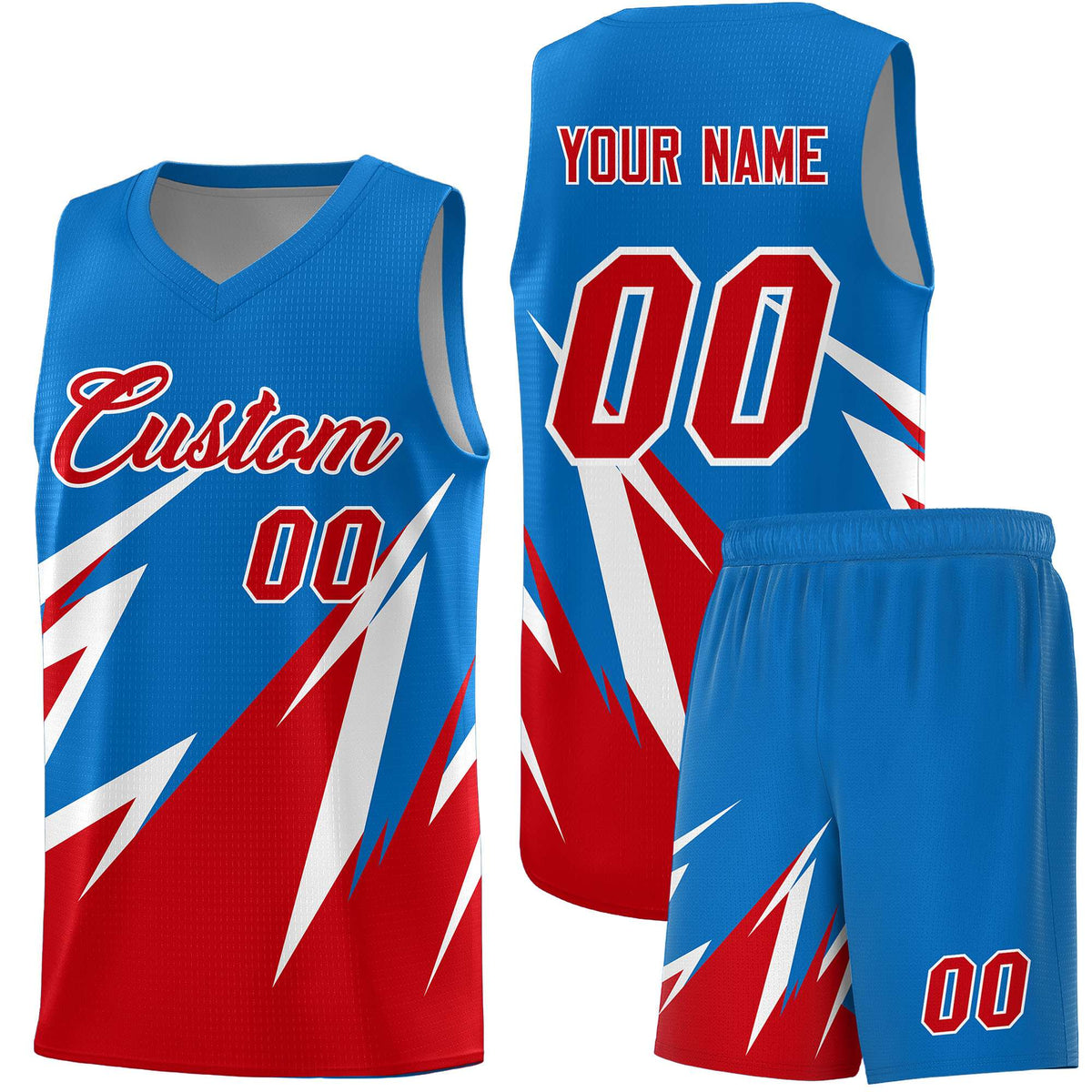 Custom Royal Abstract Mountain Pattern Sports Uniform Basketball Jersey