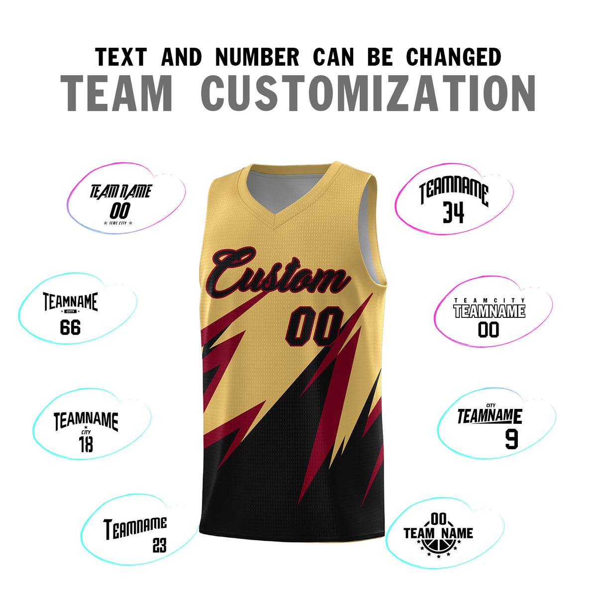 Custom Old Gold Abstract Mountain Pattern Sports Uniform Basketball Jersey