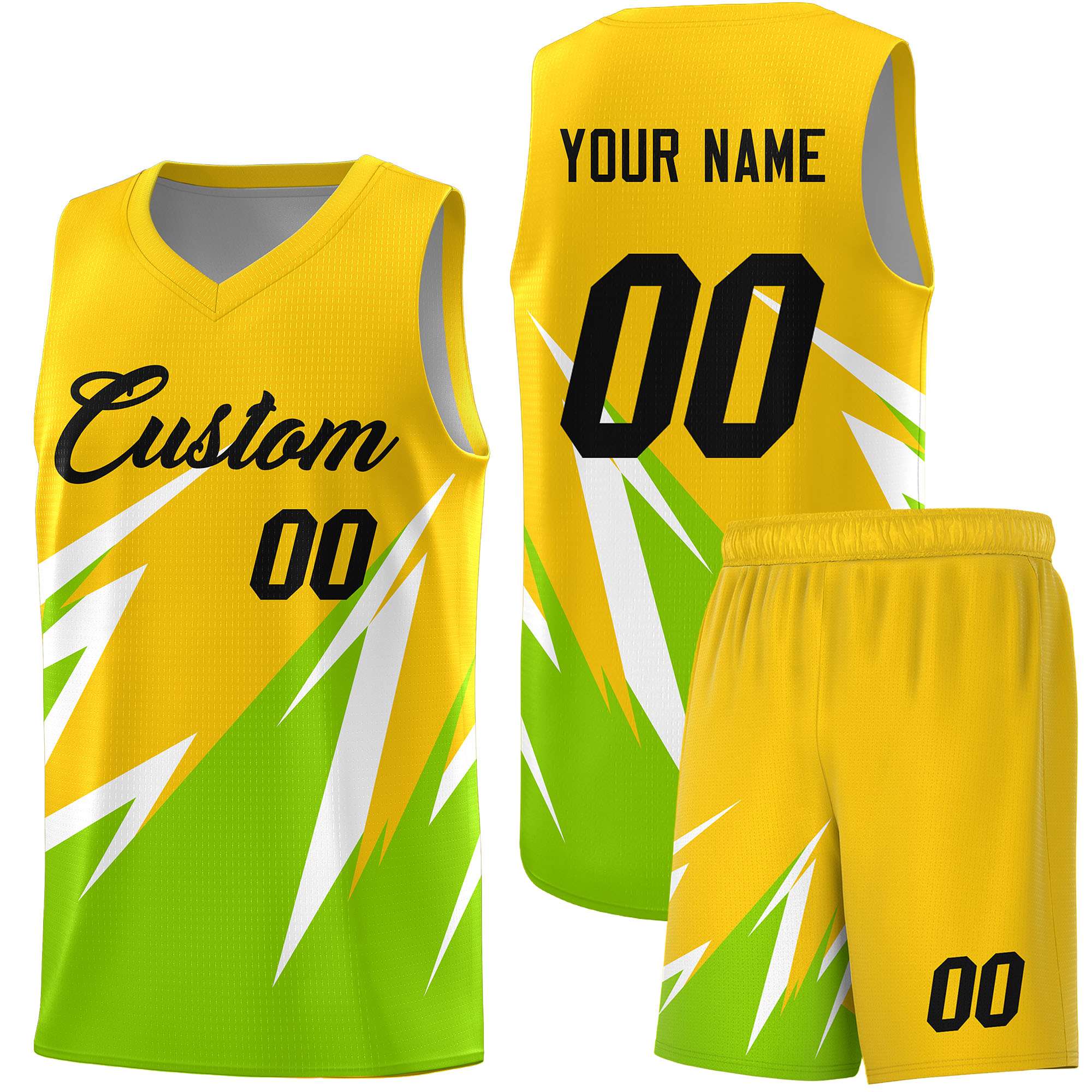 Custom Gold Abstract Mountain Pattern Sports Uniform Basketball Jersey