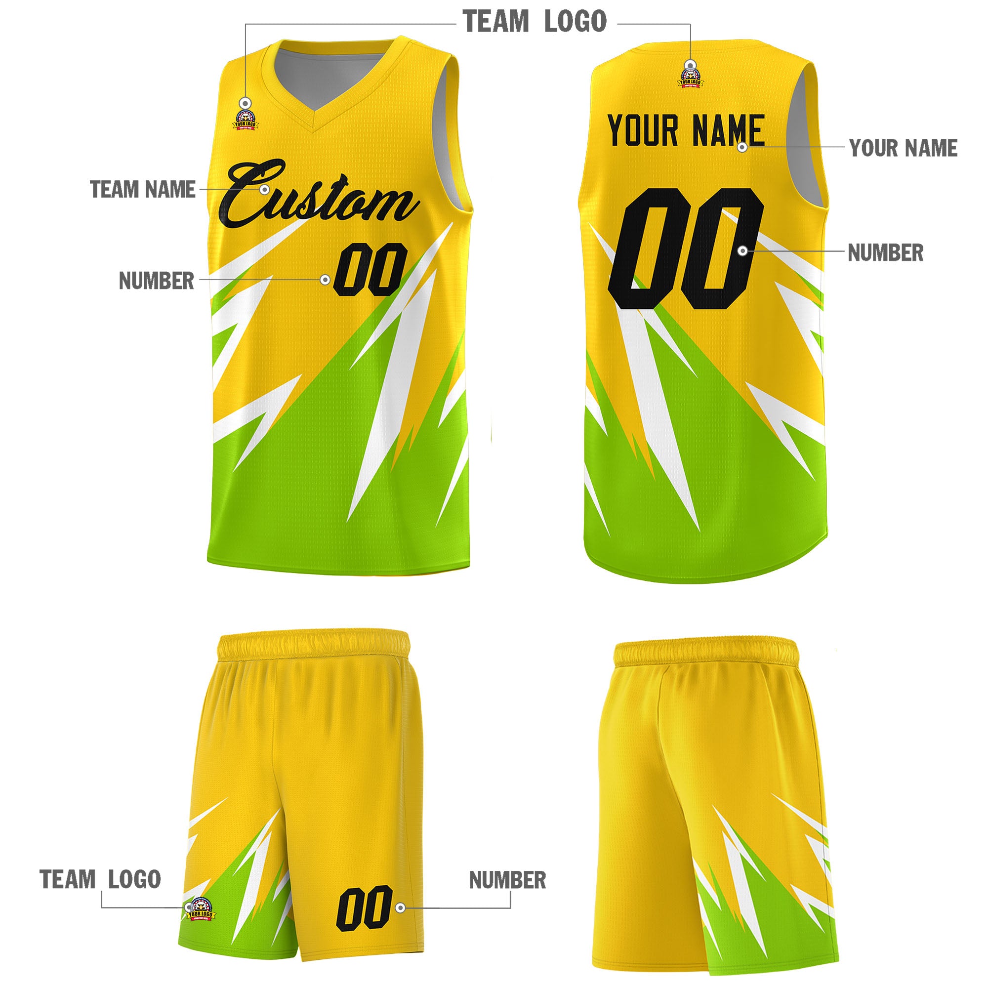 Custom Gold Abstract Mountain Pattern Sports Uniform Basketball Jersey