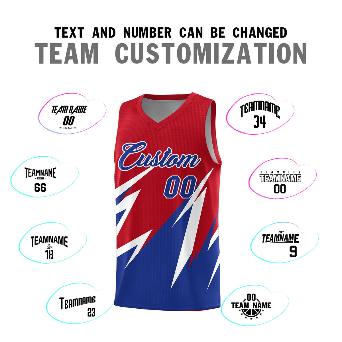 Custom Red Abstract Mountain Pattern Sports Uniform Basketball Jersey