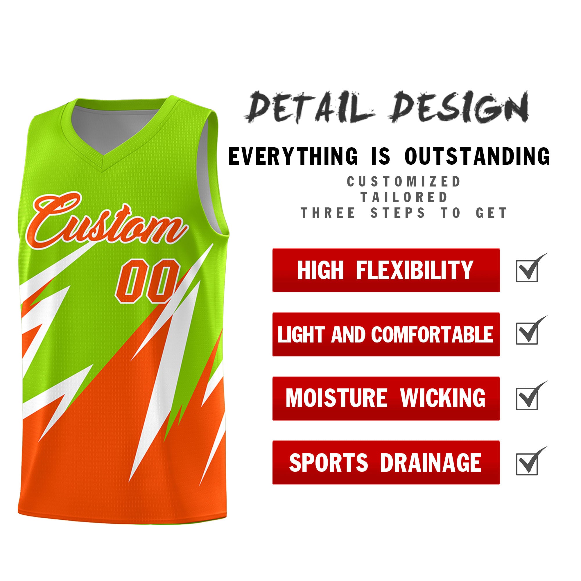 Custom Neon Green Abstract Mountain Pattern Sports Uniform Basketball Jersey