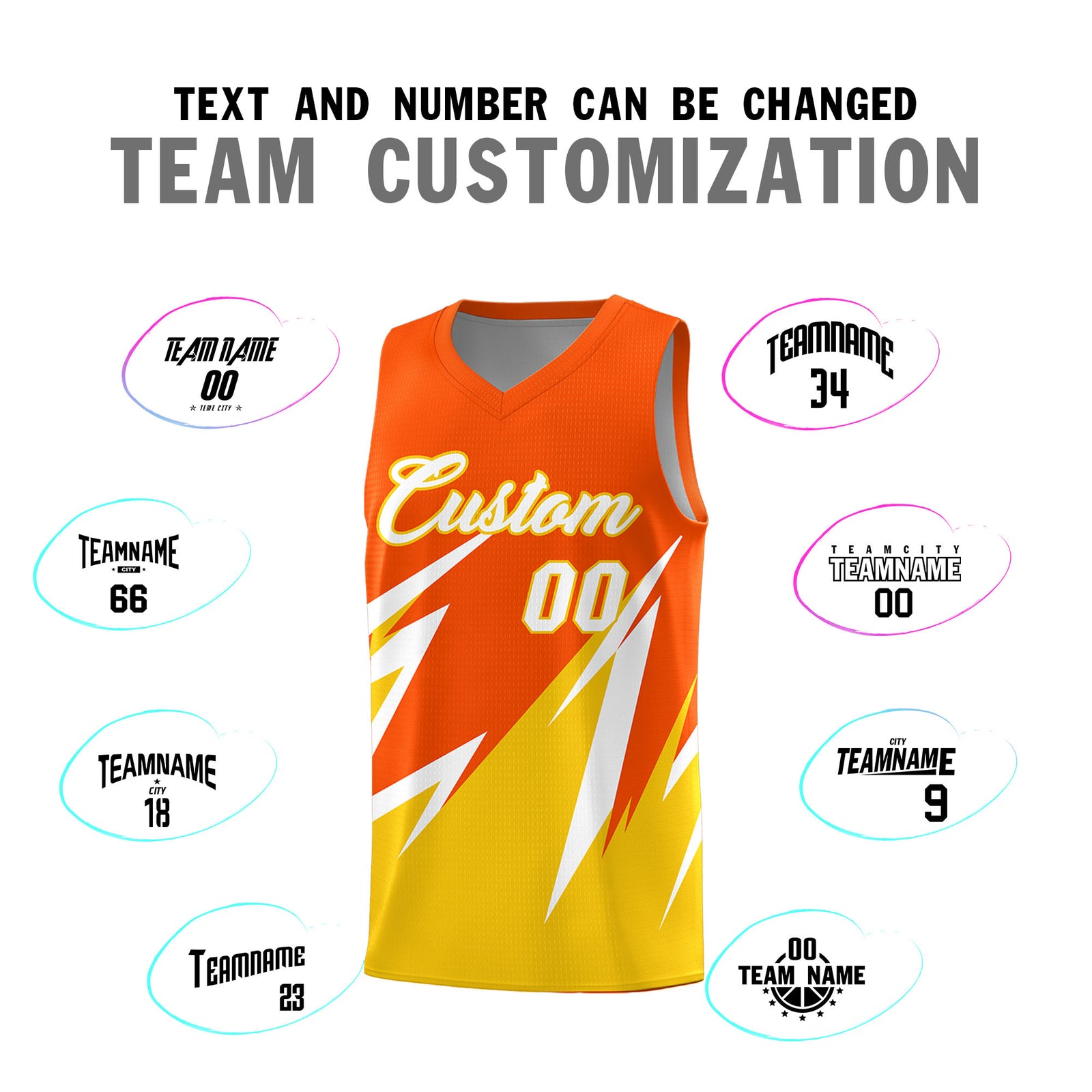 Custom Orange Abstract Mountain Pattern Sports Uniform Basketball Jersey