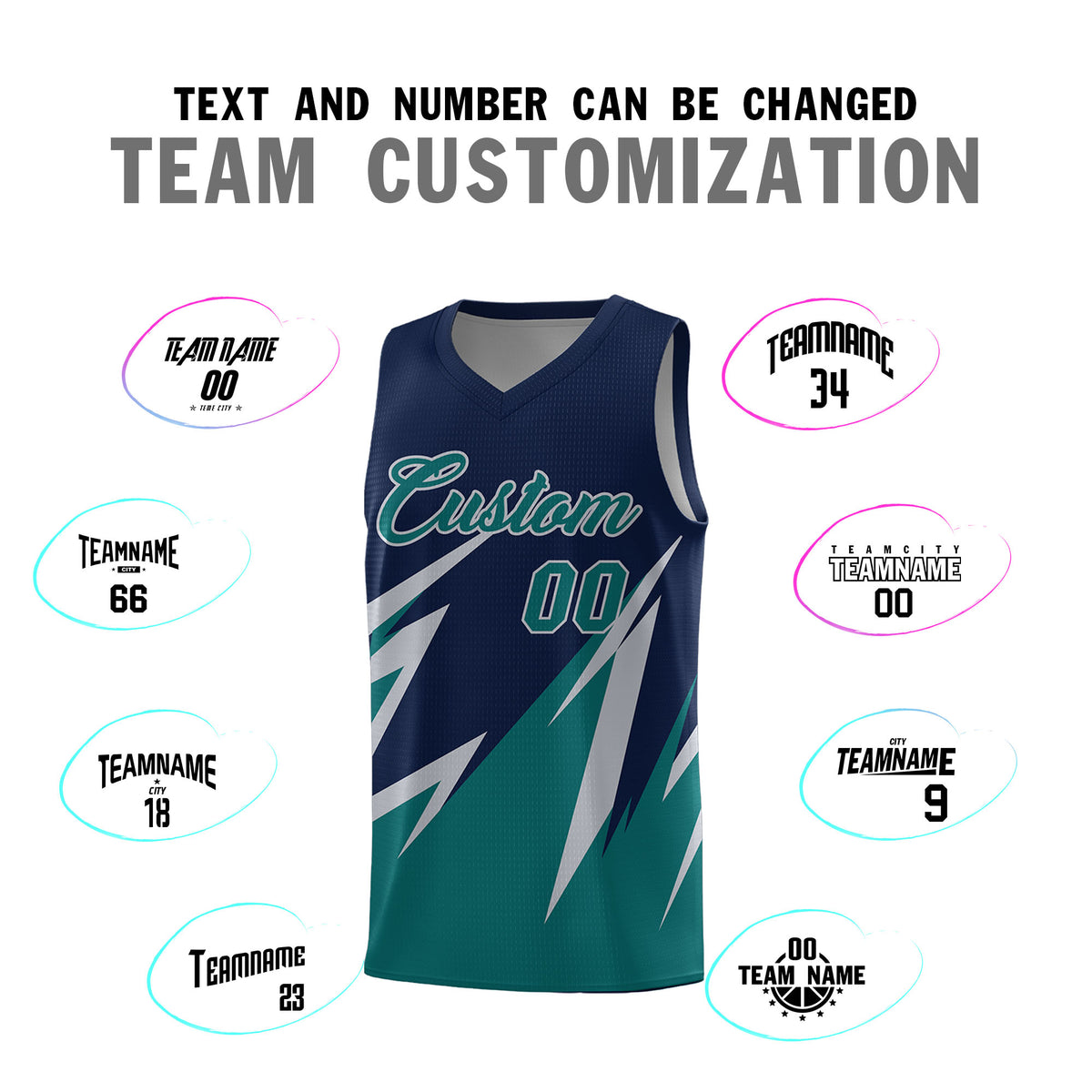 Custom Navy Abstract Mountain Pattern Sports Uniform Basketball Jersey