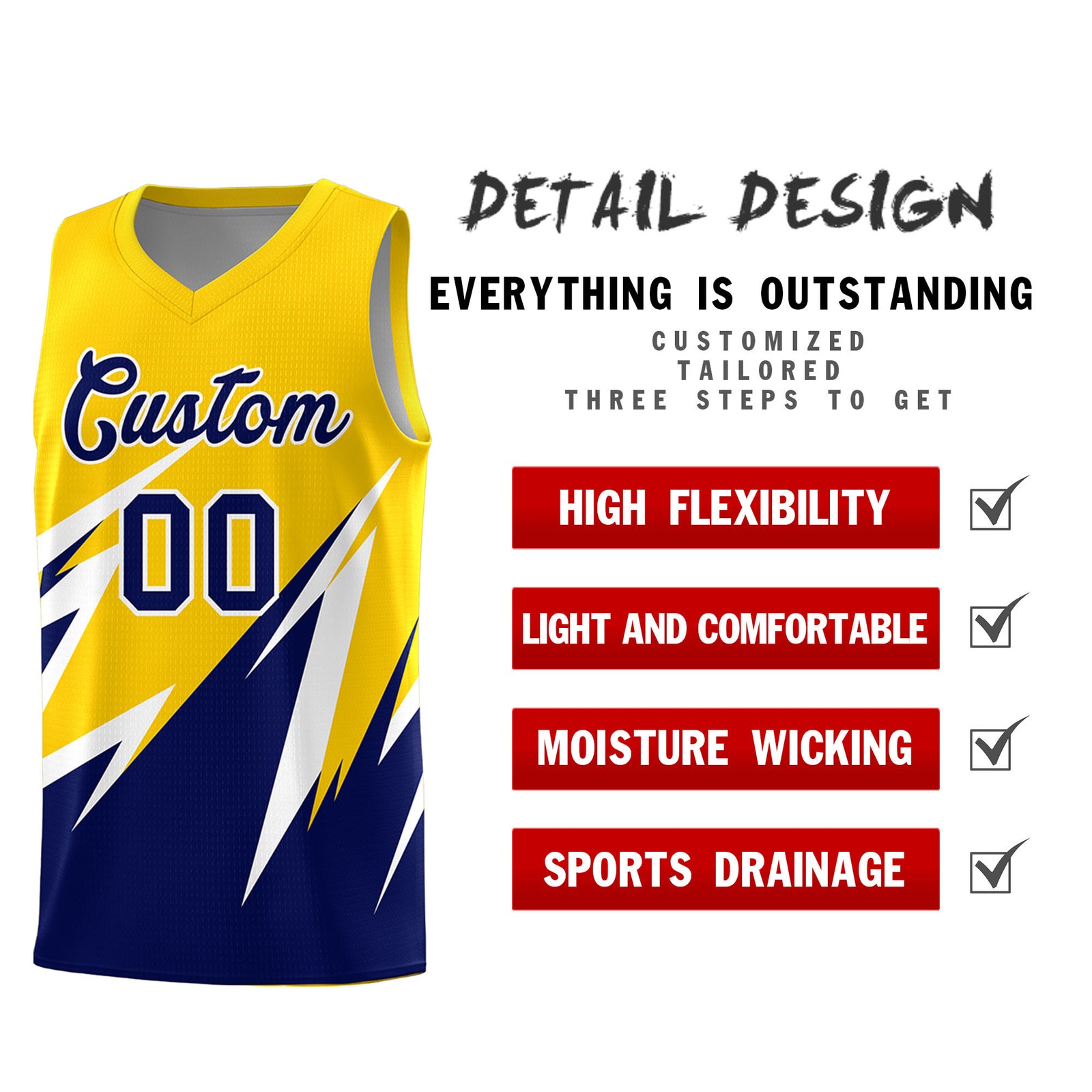 Custom Gold Abstract Mountain Pattern Sports Uniform Basketball Jersey