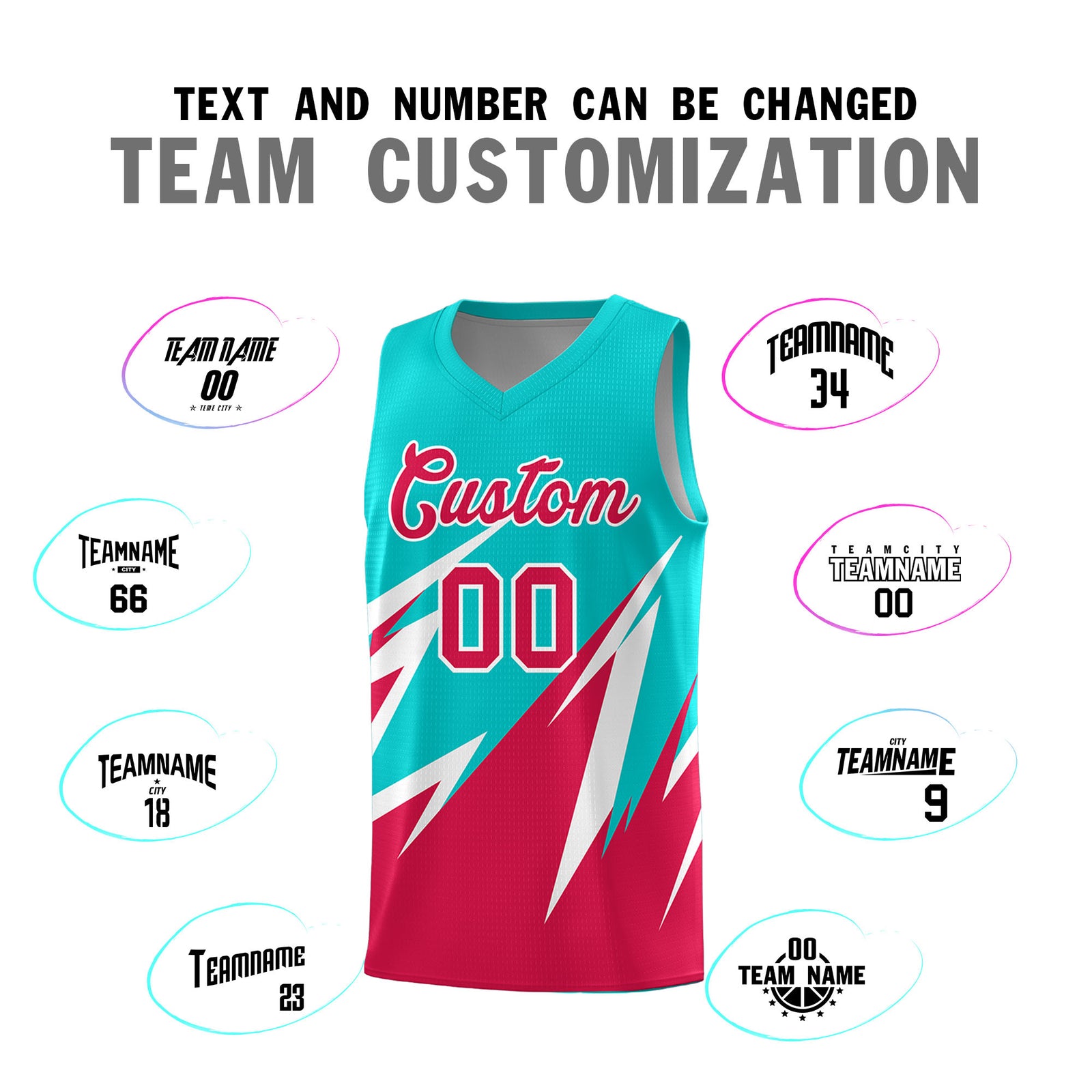 Custom Aqua Abstract Mountain Pattern Sports Uniform Basketball Jersey