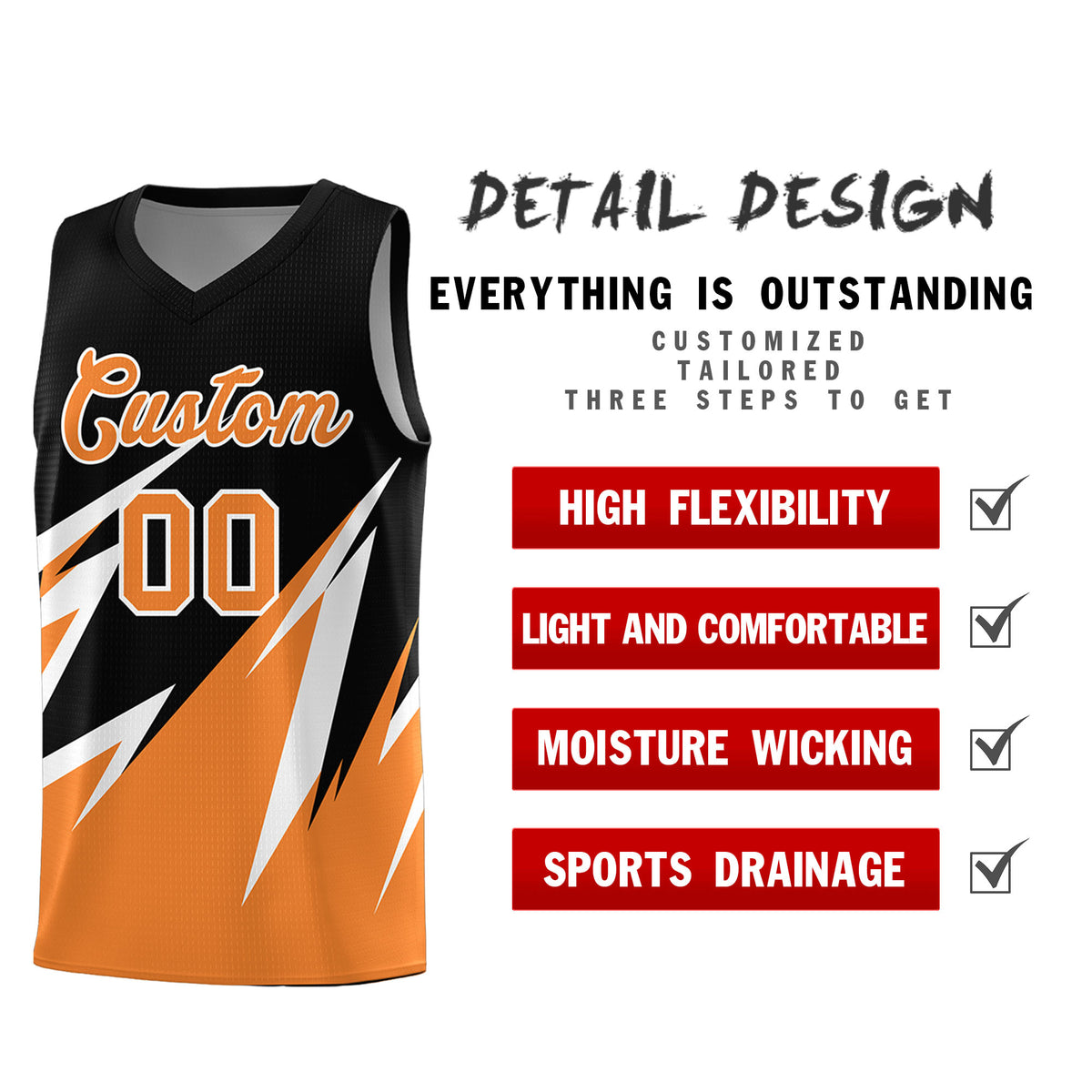 Custom Black Abstract Mountain Pattern Sports Uniform Basketball Jersey