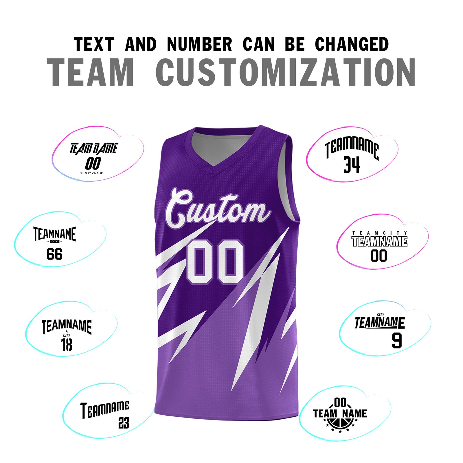 Custom Purple Abstract Mountain Pattern Sports Uniform Basketball Jersey