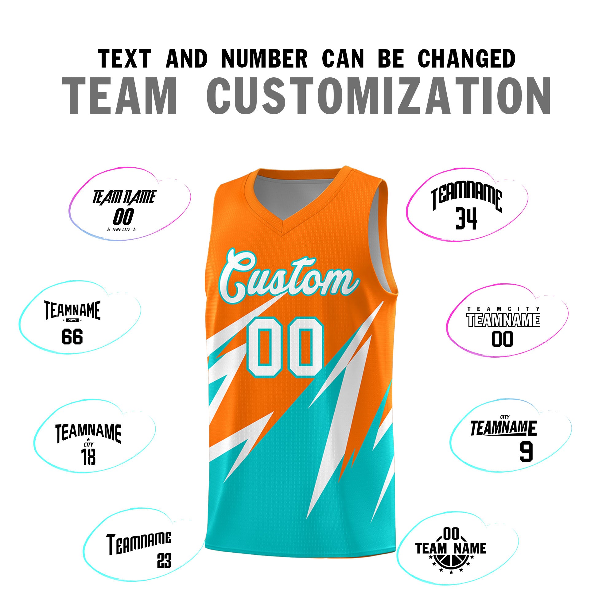 Custom Orange Abstract Mountain Pattern Sports Uniform Basketball Jersey