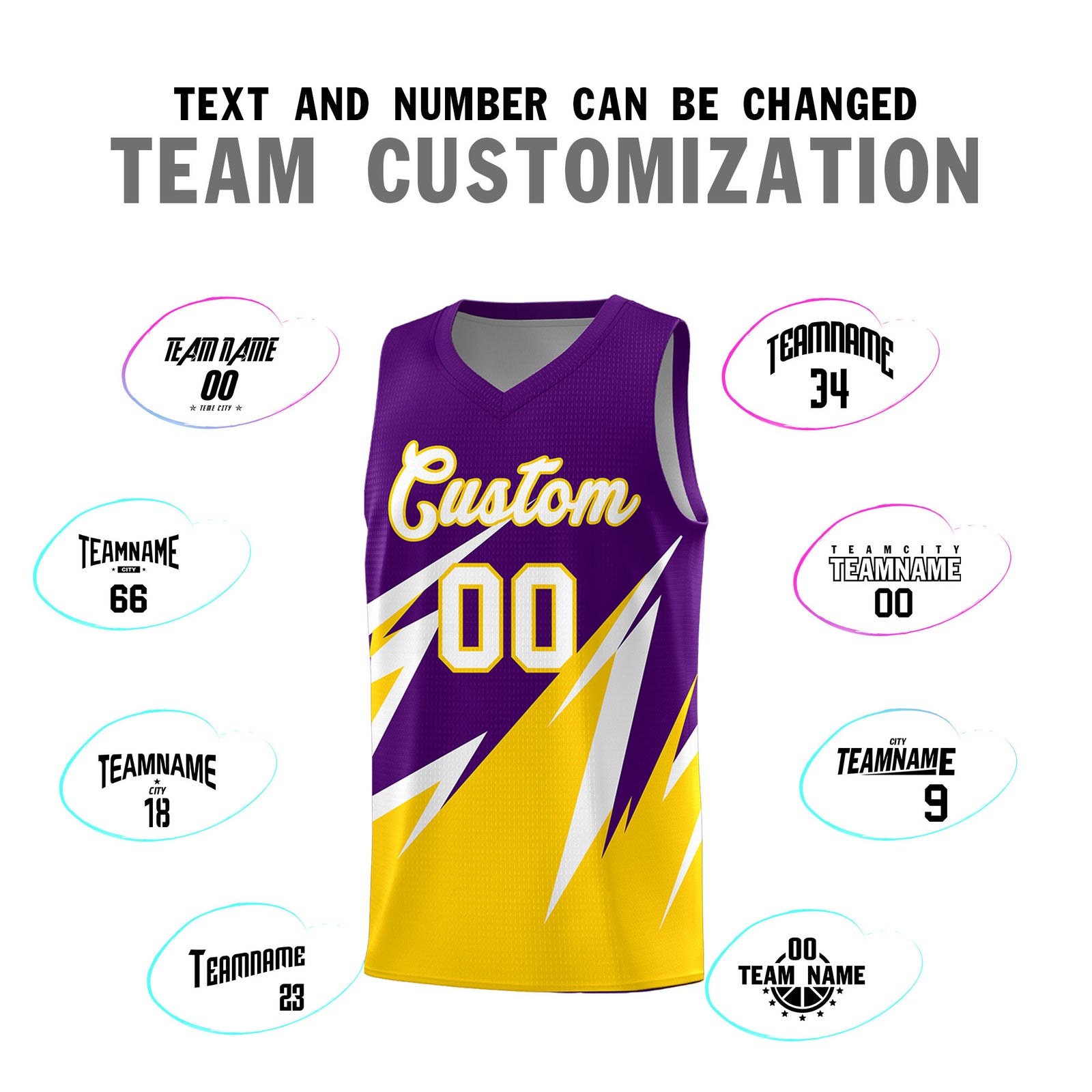 Custom Purple Abstract Mountain Pattern Sports Uniform Basketball Jersey