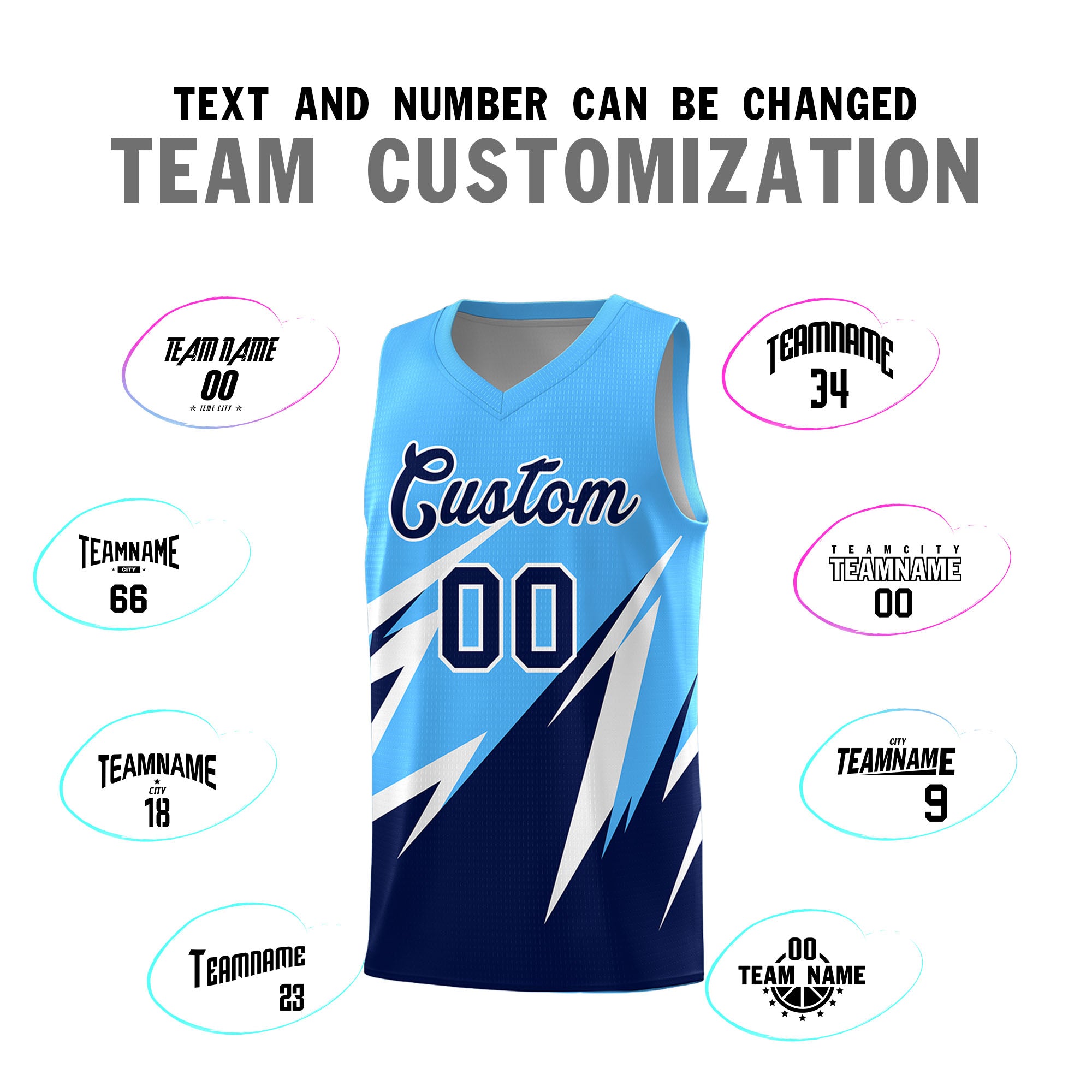 Custom Powder Blue Abstract Mountain Pattern Sports Uniform Basketball Jersey