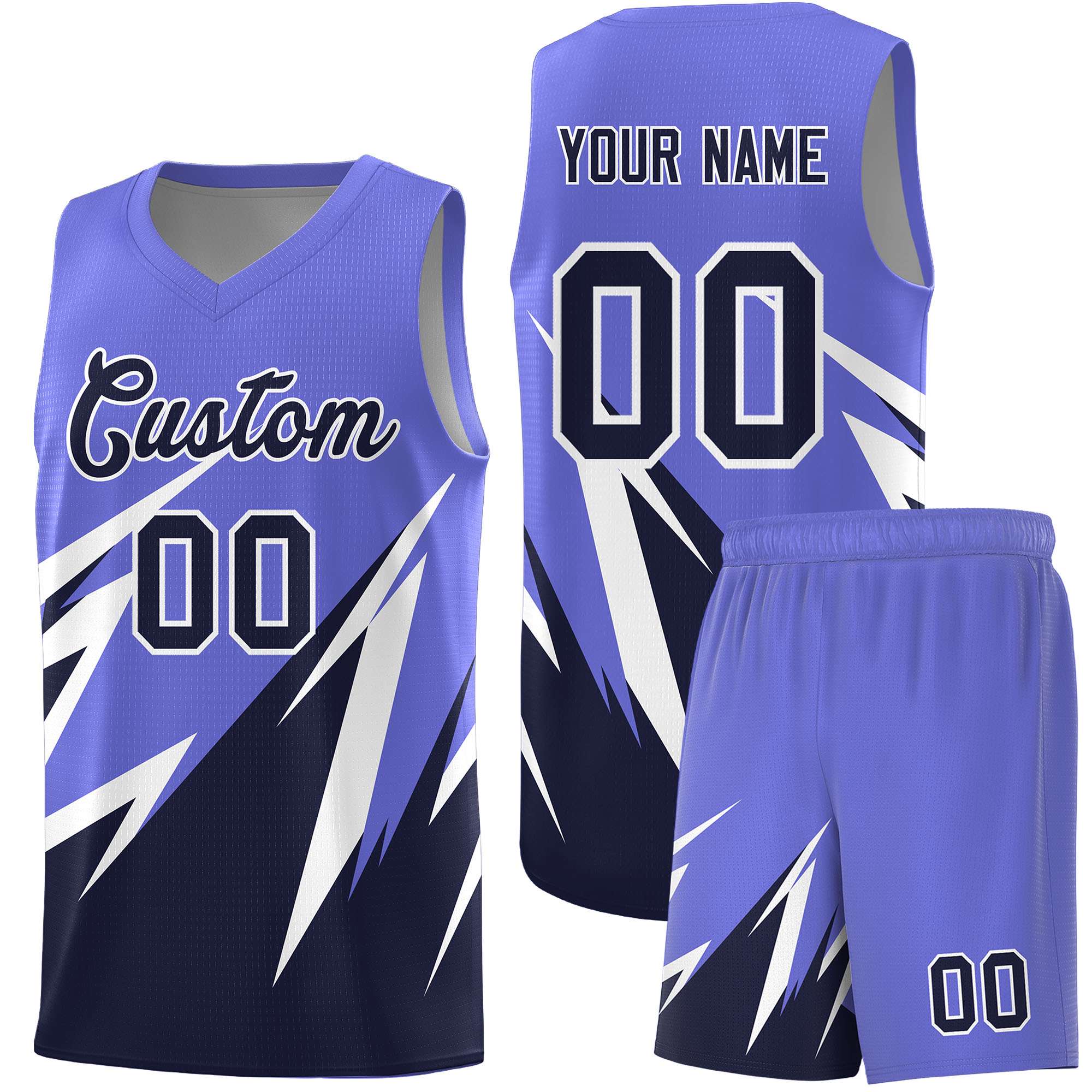 Custom Munsell Blue Abstract Mountain Pattern Sports Uniform Basketball Jersey