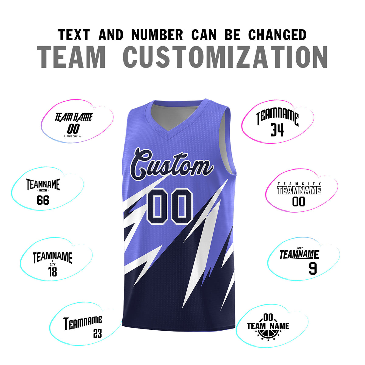 Custom Munsell Blue Abstract Mountain Pattern Sports Uniform Basketball Jersey