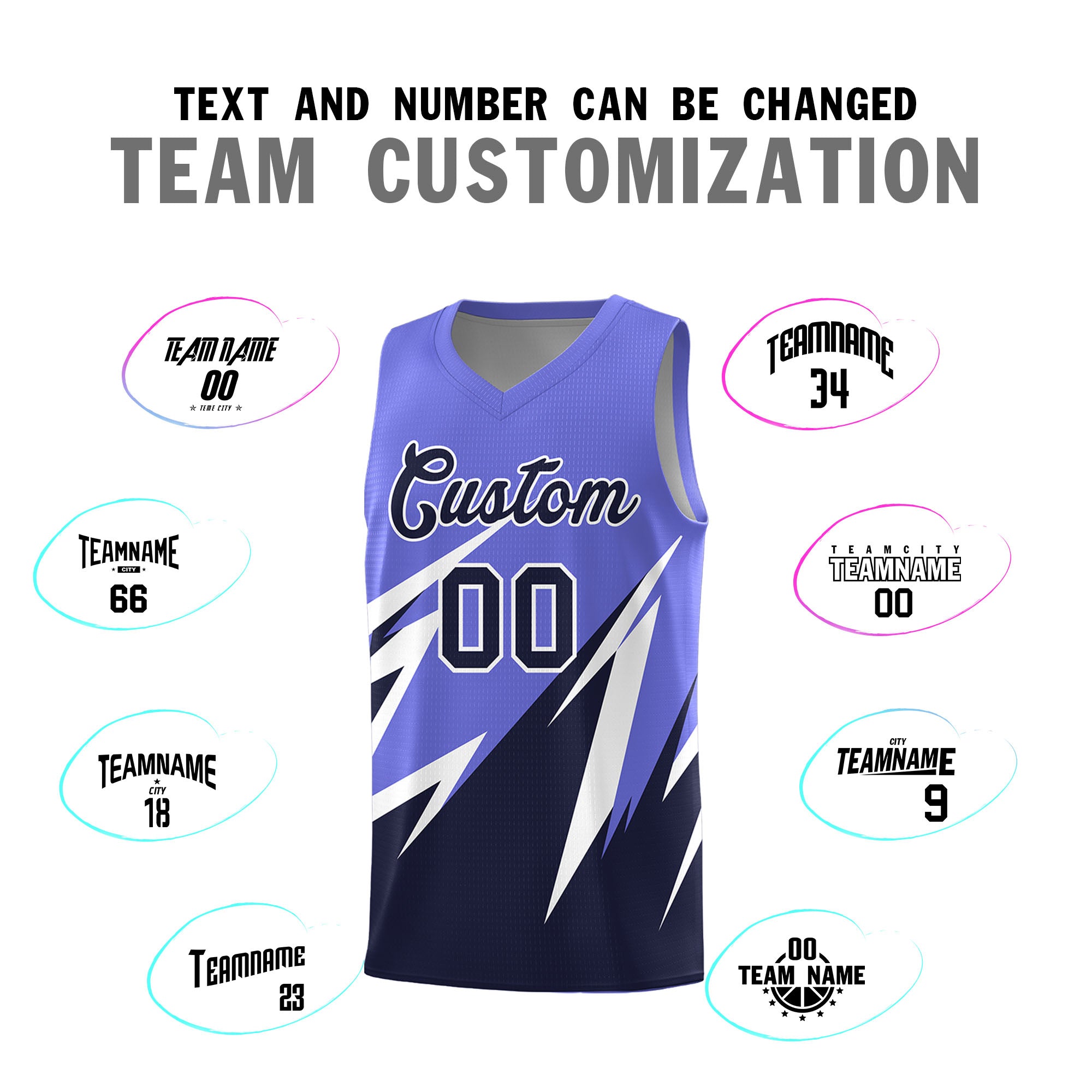 Custom Munsell Blue Abstract Mountain Pattern Sports Uniform Basketball Jersey