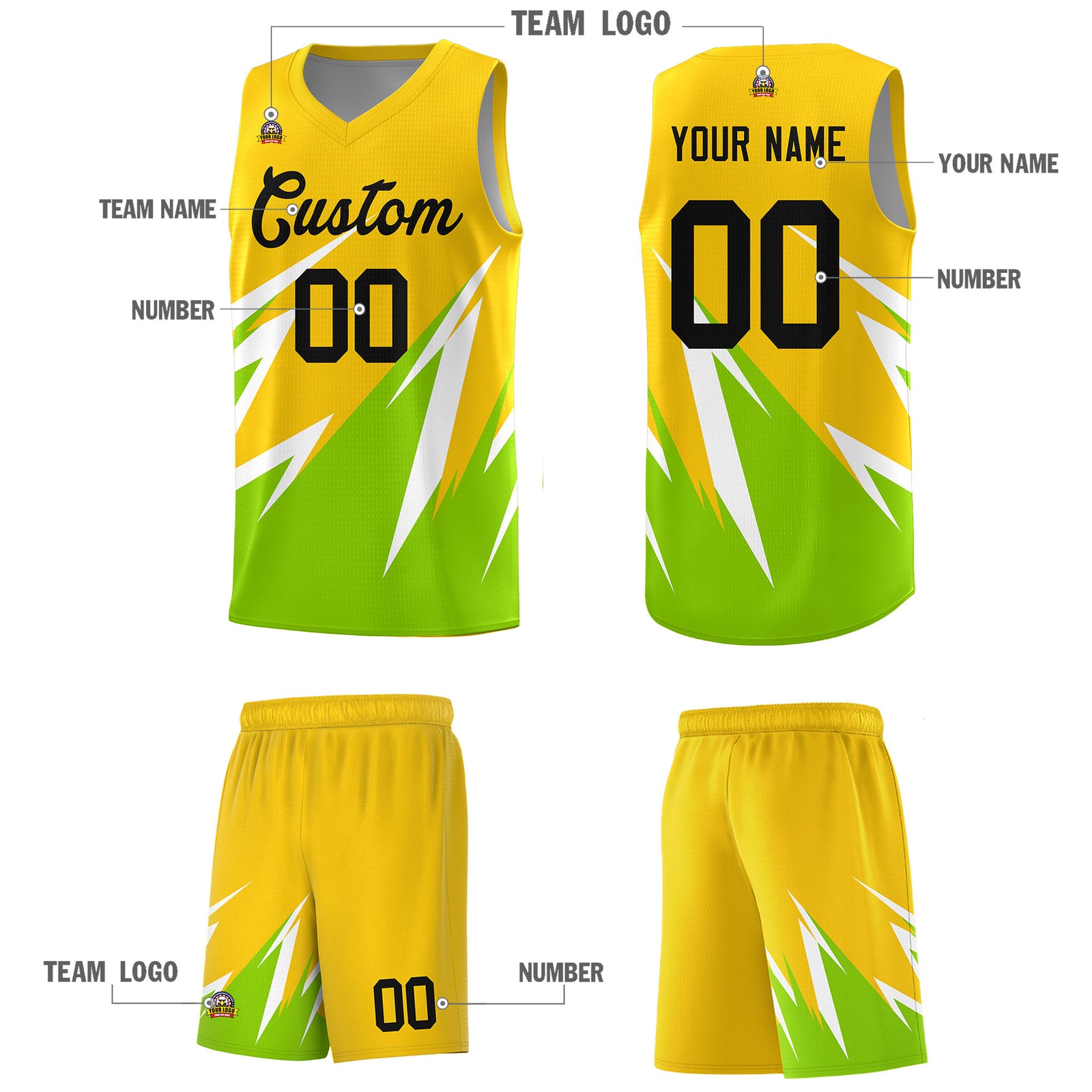 Custom Gold Abstract Mountain Pattern Sports Uniform Basketball Jersey