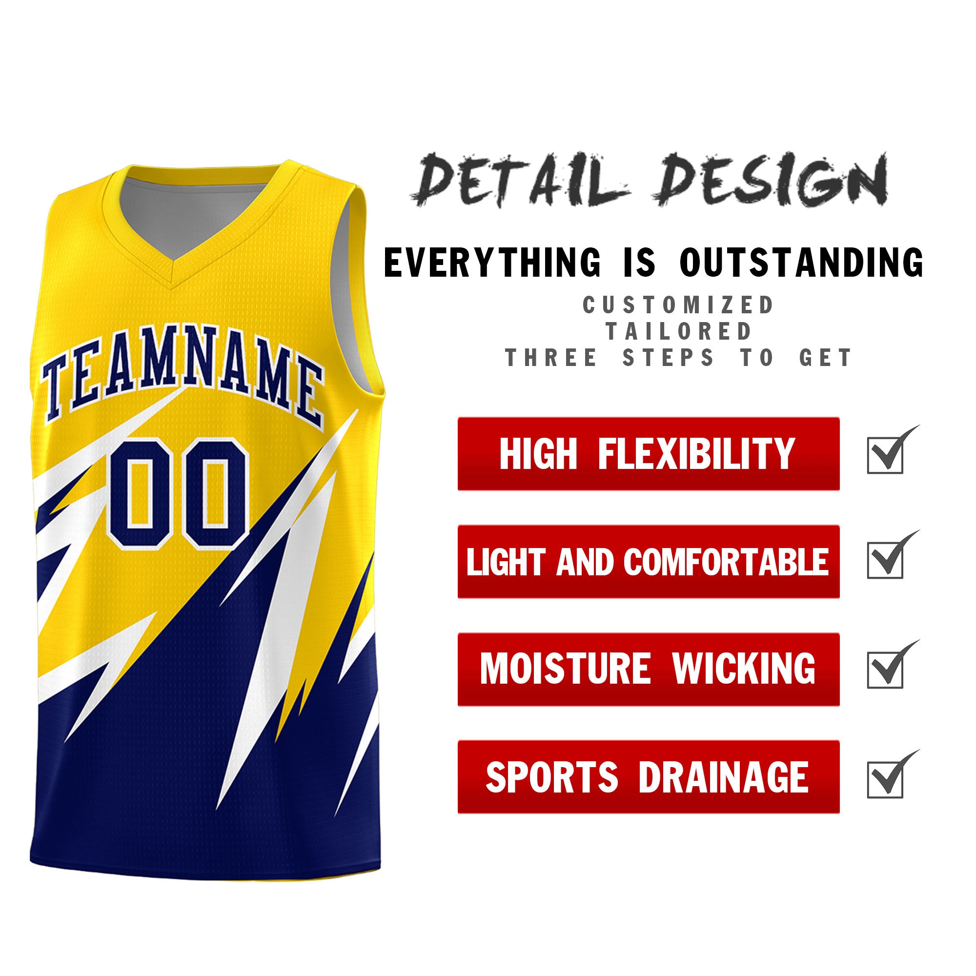 Custom Gold Abstract Mountain Pattern Sports Uniform Basketball Jersey