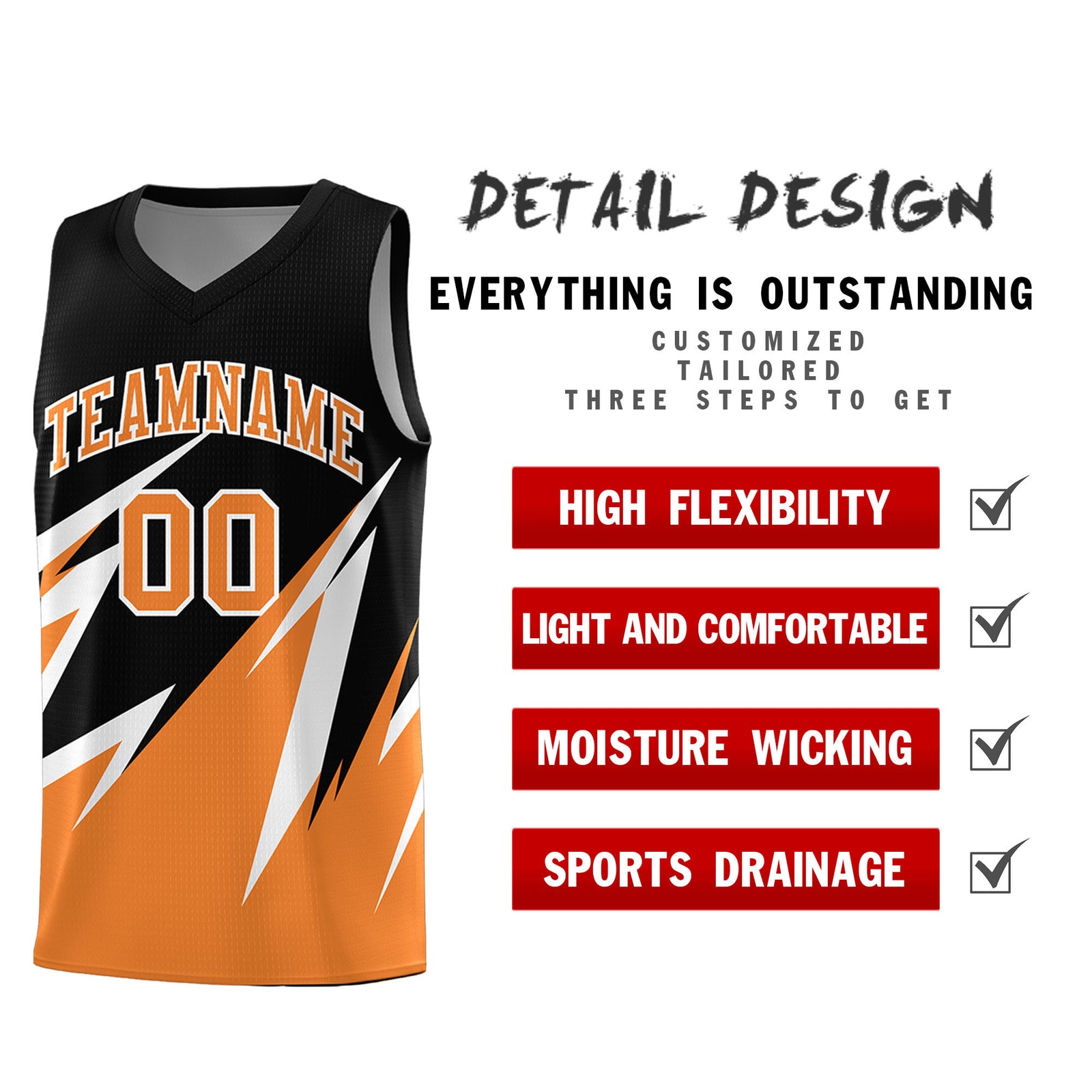 Custom Black Abstract Mountain Pattern Sports Uniform Basketball Jersey