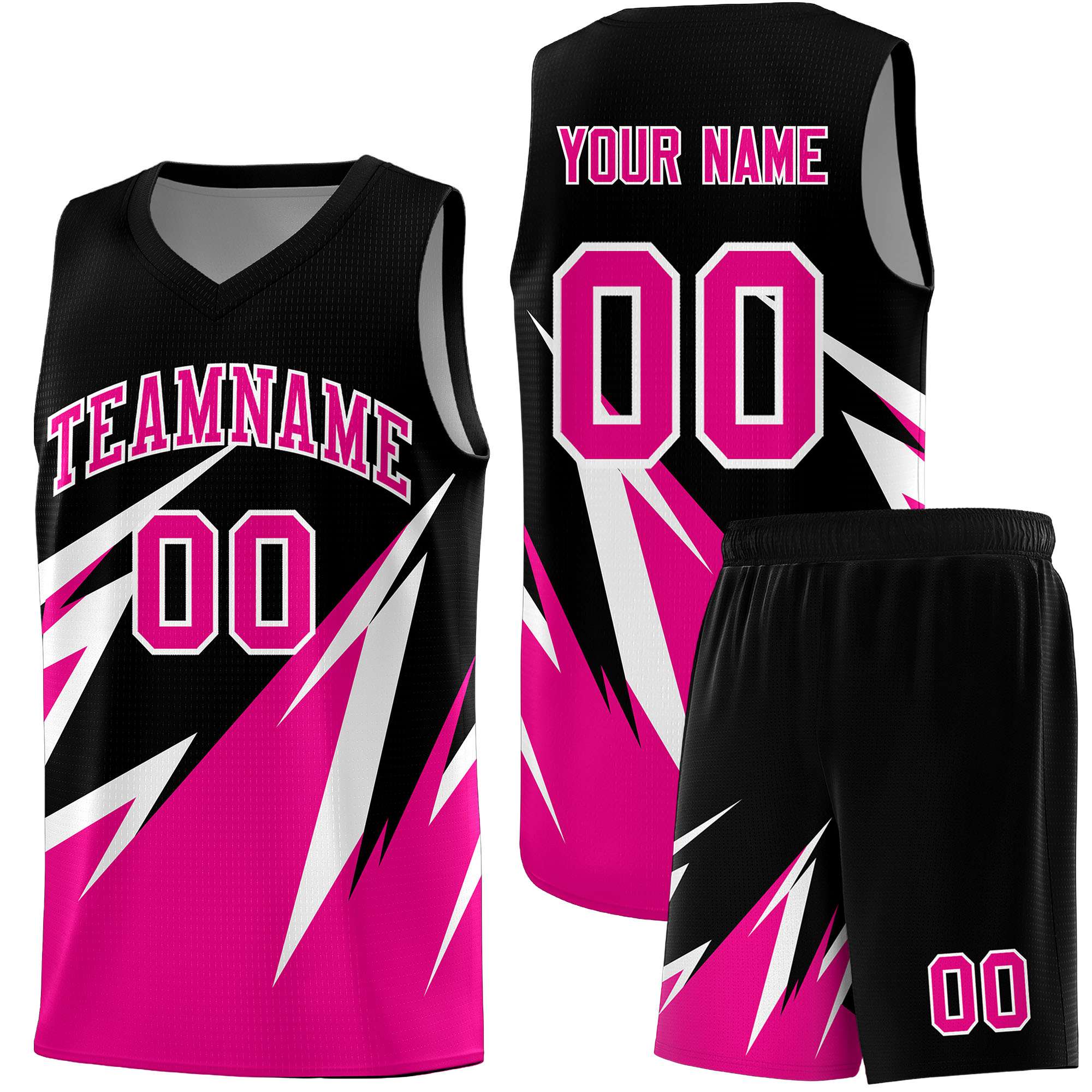 Custom Black Abstract Mountain Pattern Sports Uniform Basketball Jersey