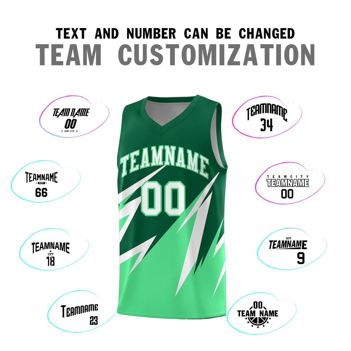 Custom Kelly Green Abstract Mountain Pattern Sports Uniform Basketball Jersey