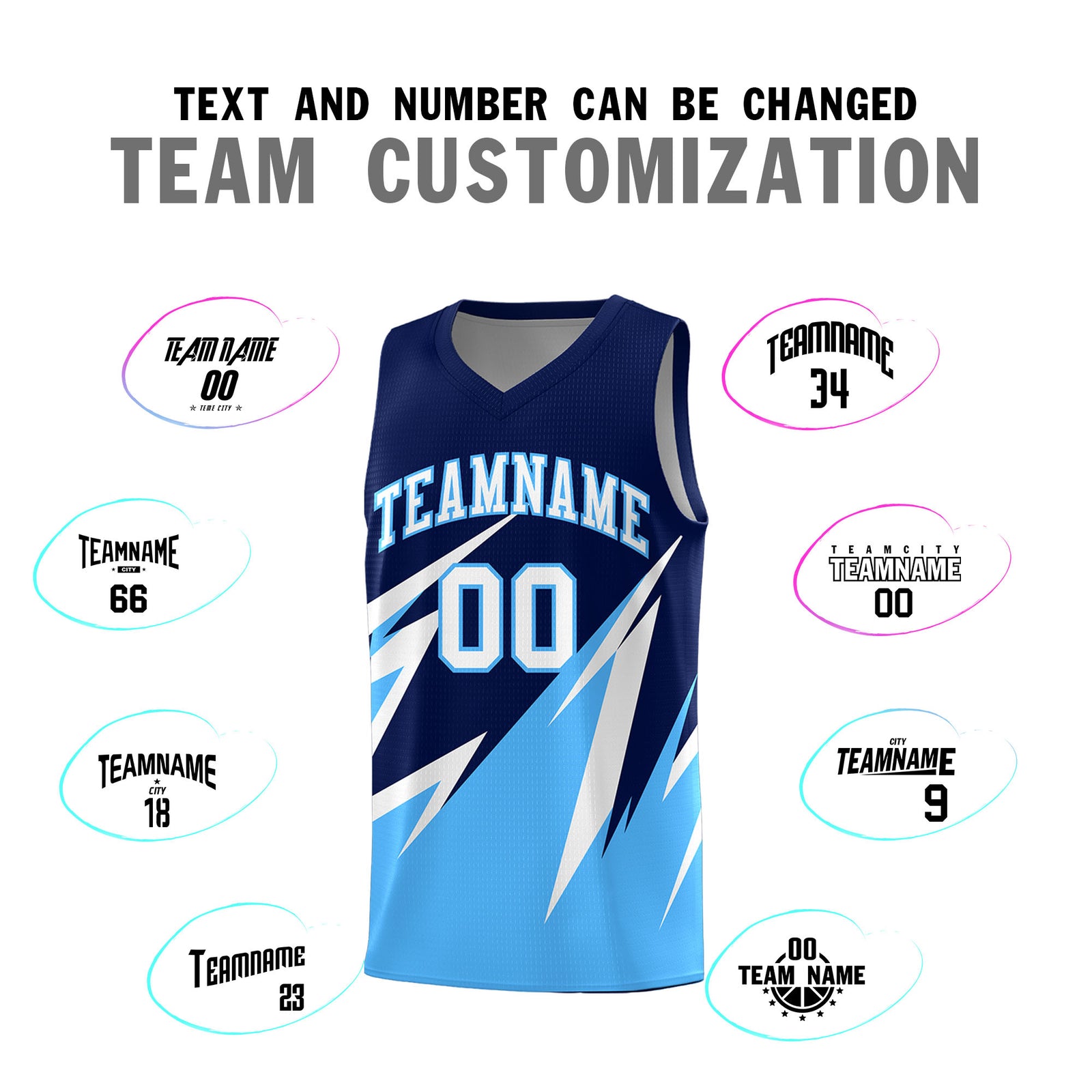 Custom Navy Abstract Mountain Pattern Sports Uniform Basketball Jersey