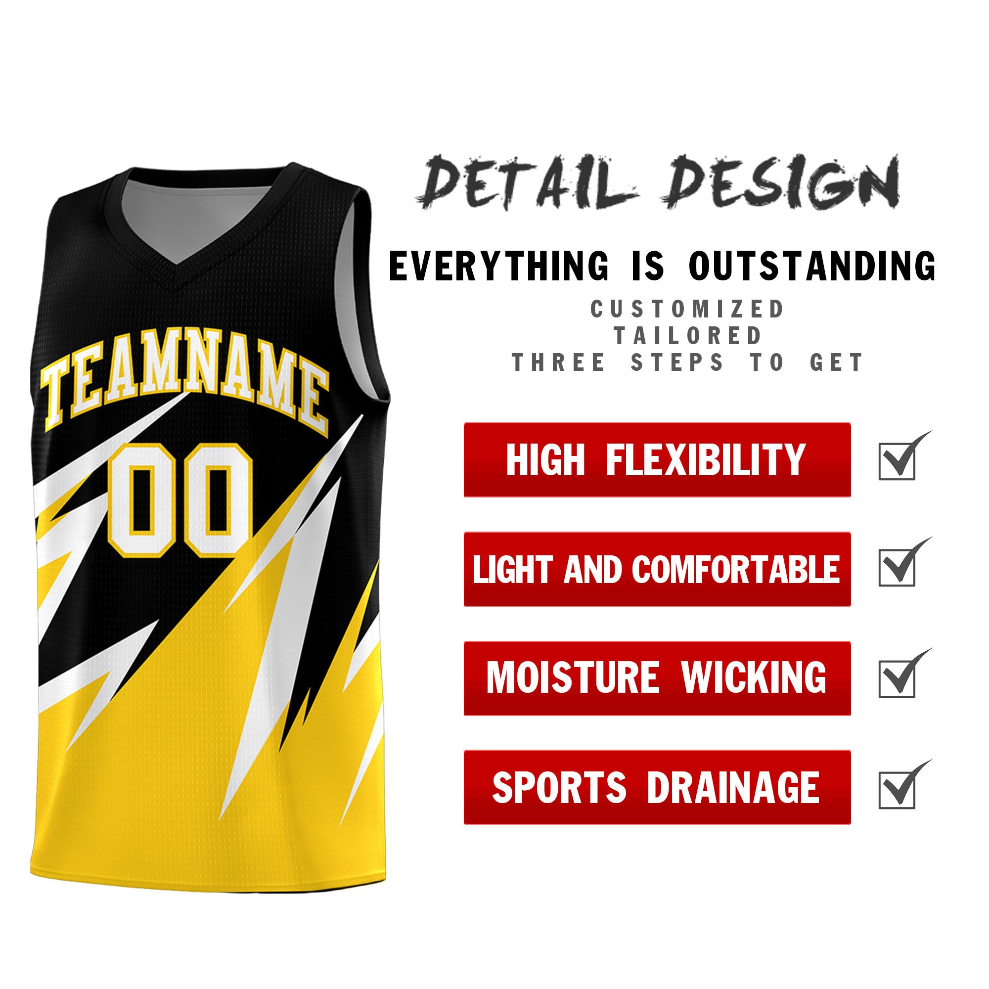 Custom Black Abstract Mountain Pattern Sports Uniform Basketball Jersey