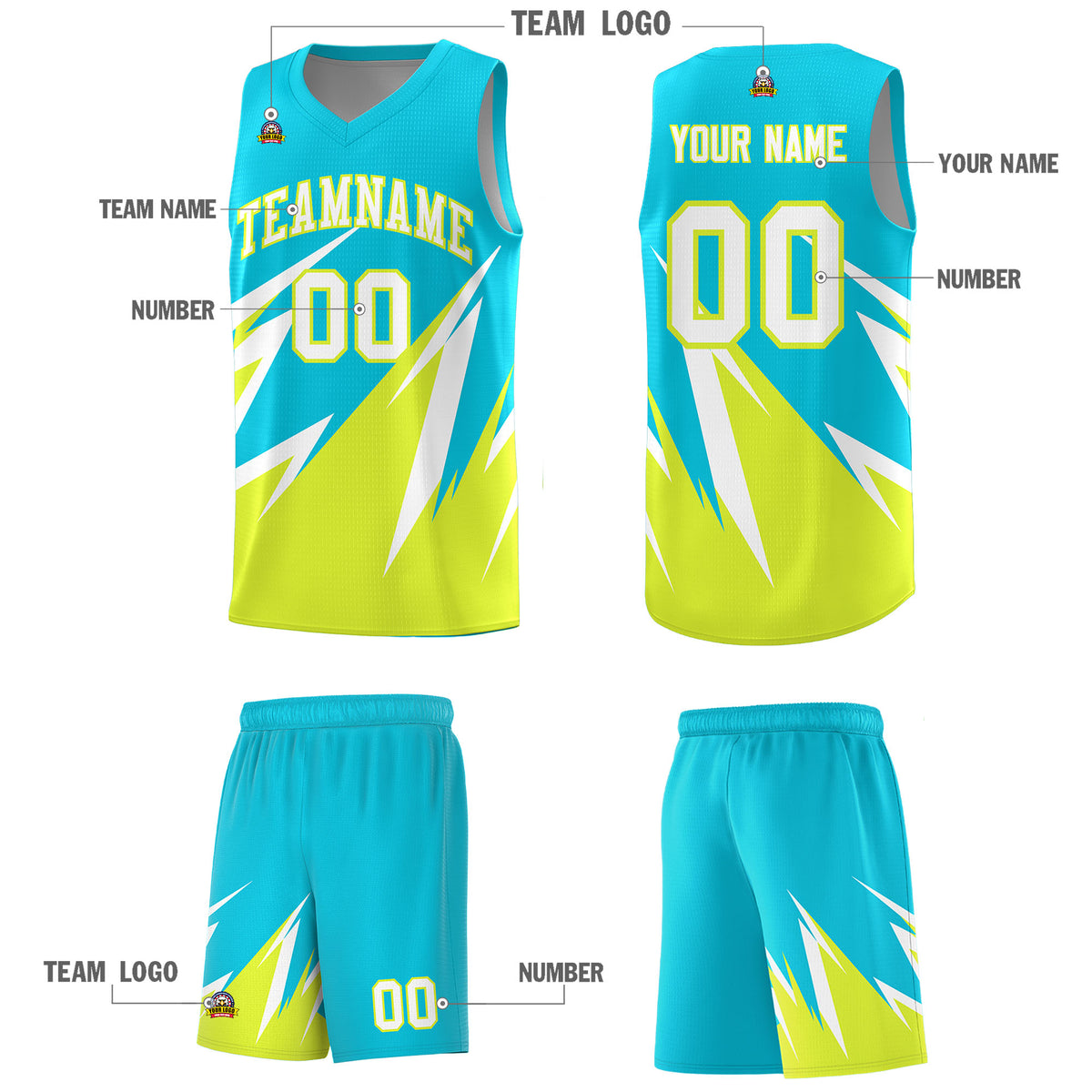 Custom Sky Blue Abstract Mountain Pattern Sports Uniform Basketball Jersey