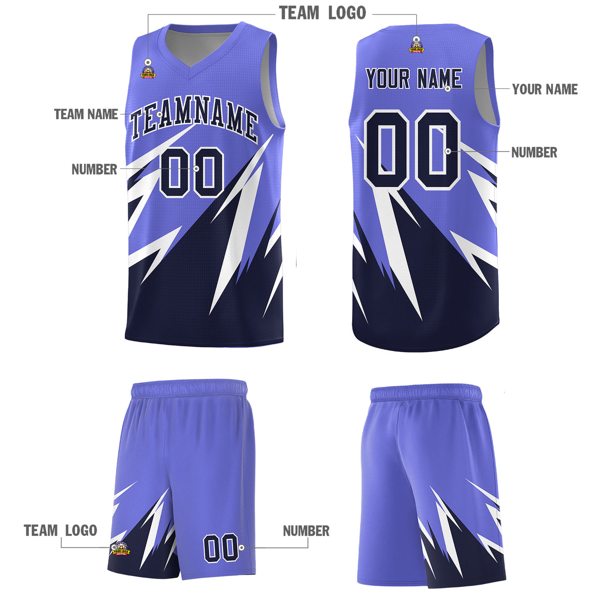 Custom Munsell Blue Abstract Mountain Pattern Sports Uniform Basketball Jersey
