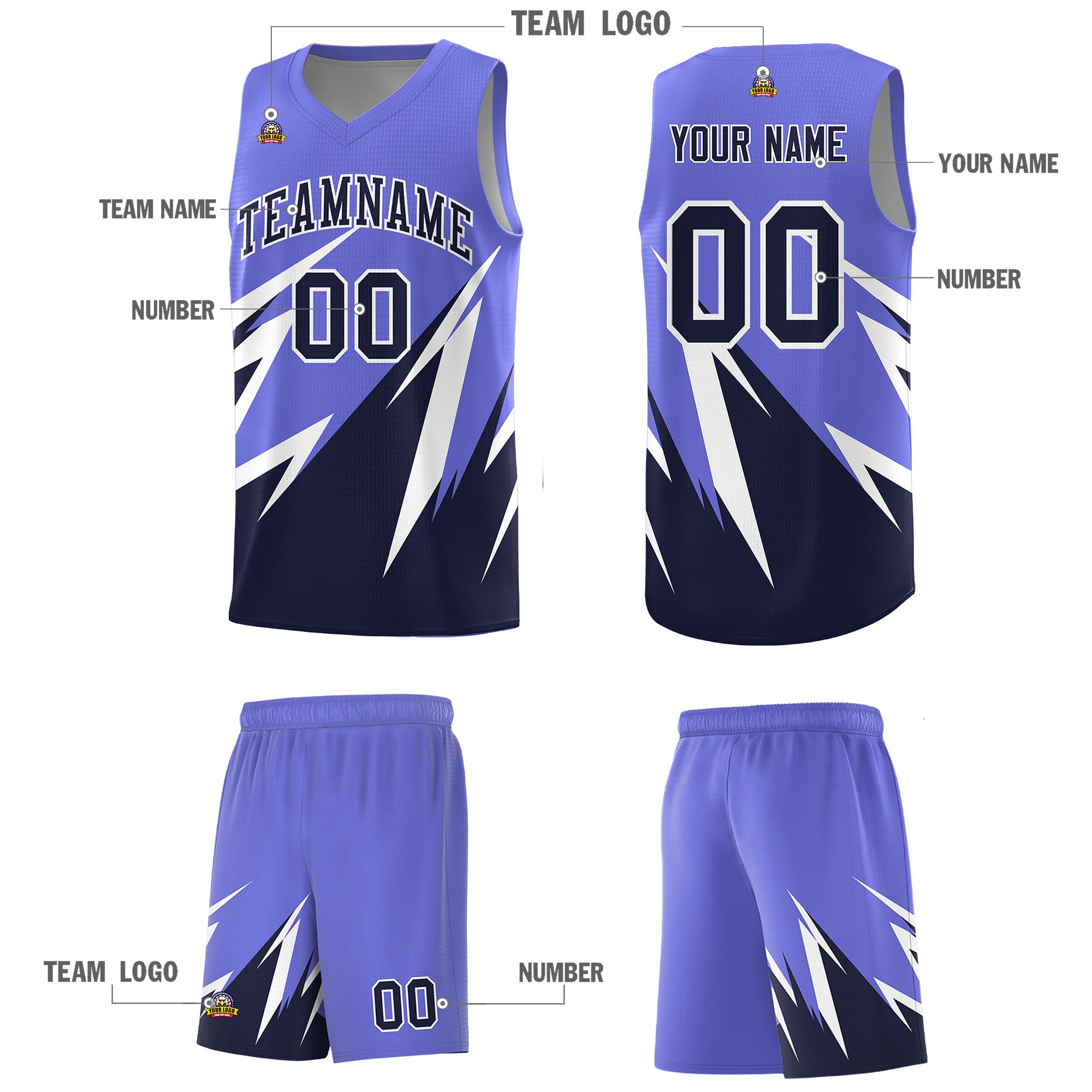 Custom Munsell Blue Abstract Mountain Pattern Sports Uniform Basketball Jersey