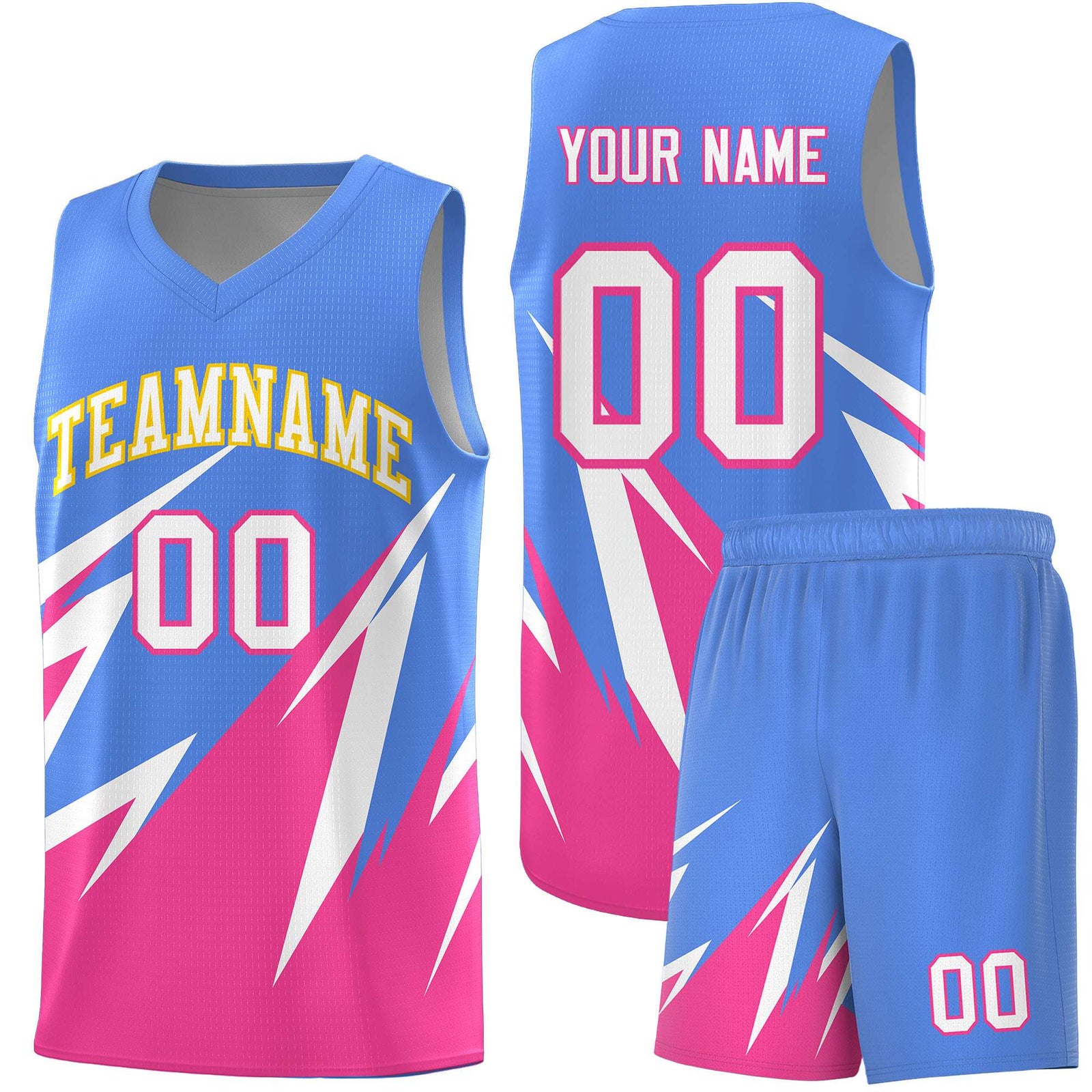 Custom Light Blue Abstract Mountain Pattern Sports Uniform Basketball Jersey