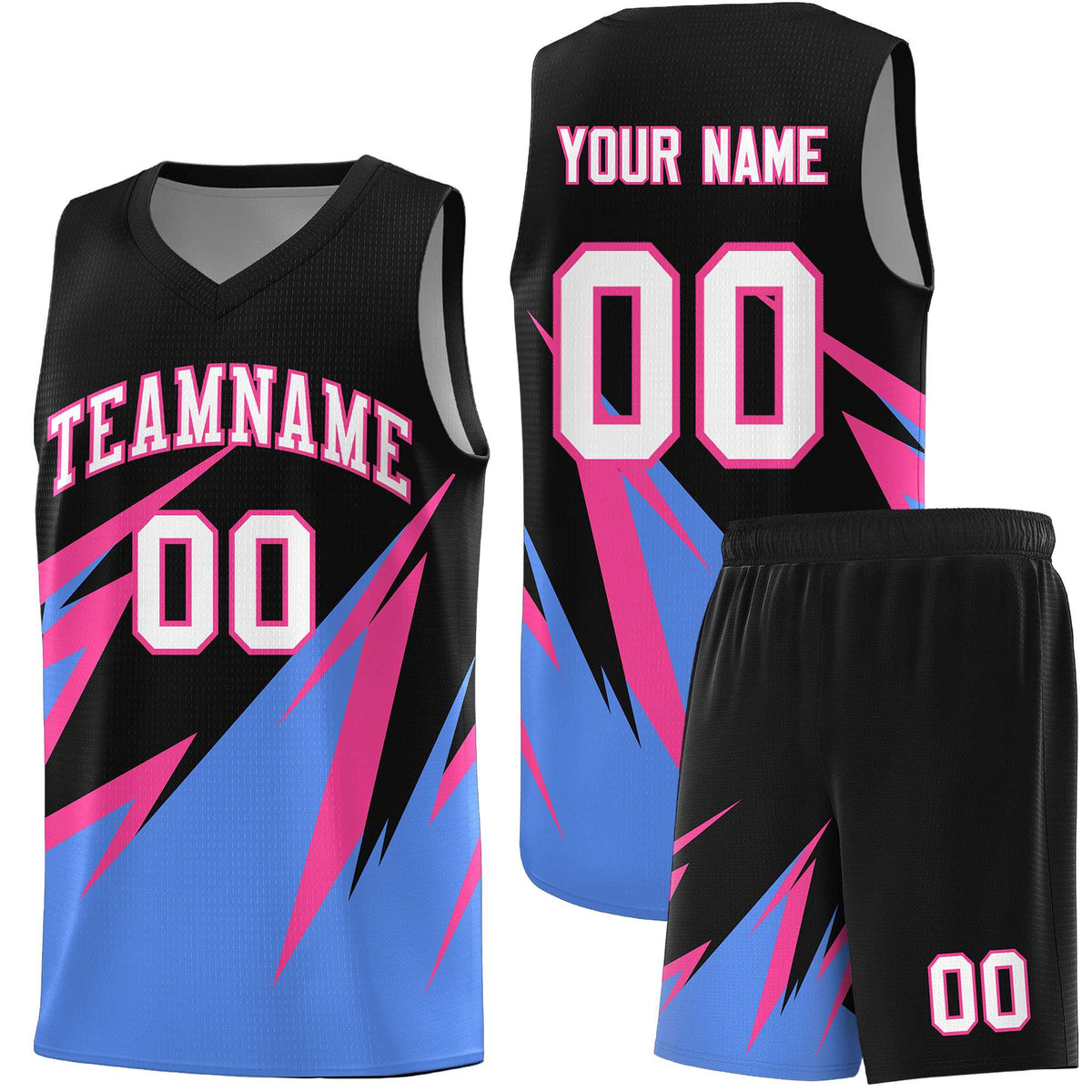 Custom Black Abstract Mountain Pattern Sports Uniform Basketball Jersey