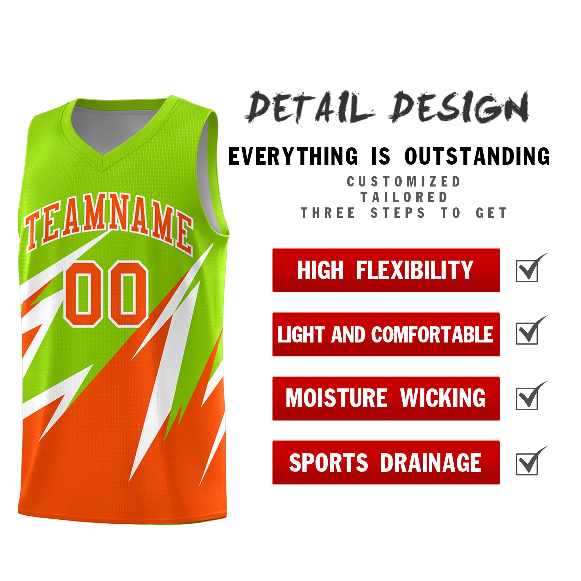 Custom Neon Green Abstract Mountain Pattern Sports Uniform Basketball Jersey