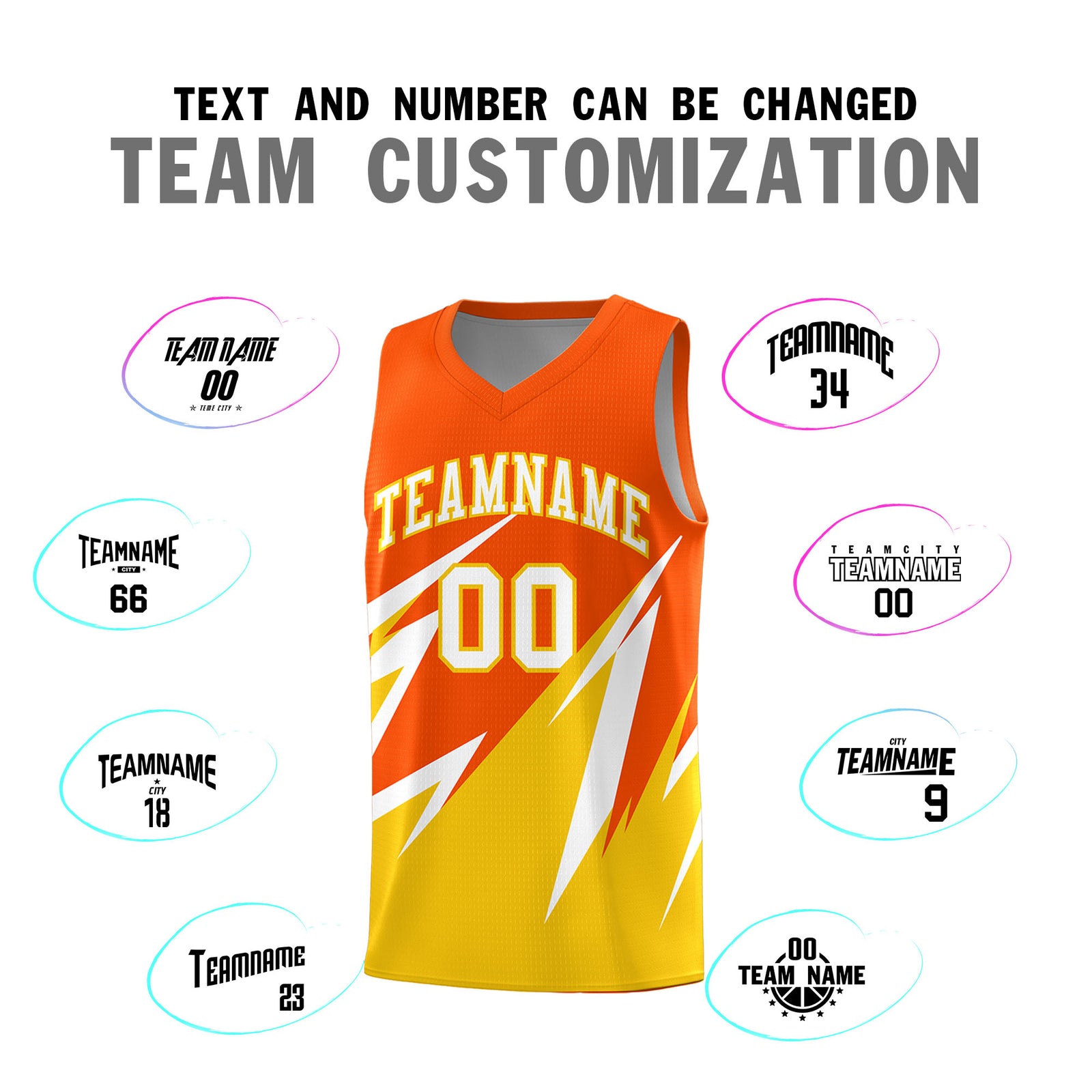 Custom Orange Abstract Mountain Pattern Sports Uniform Basketball Jersey