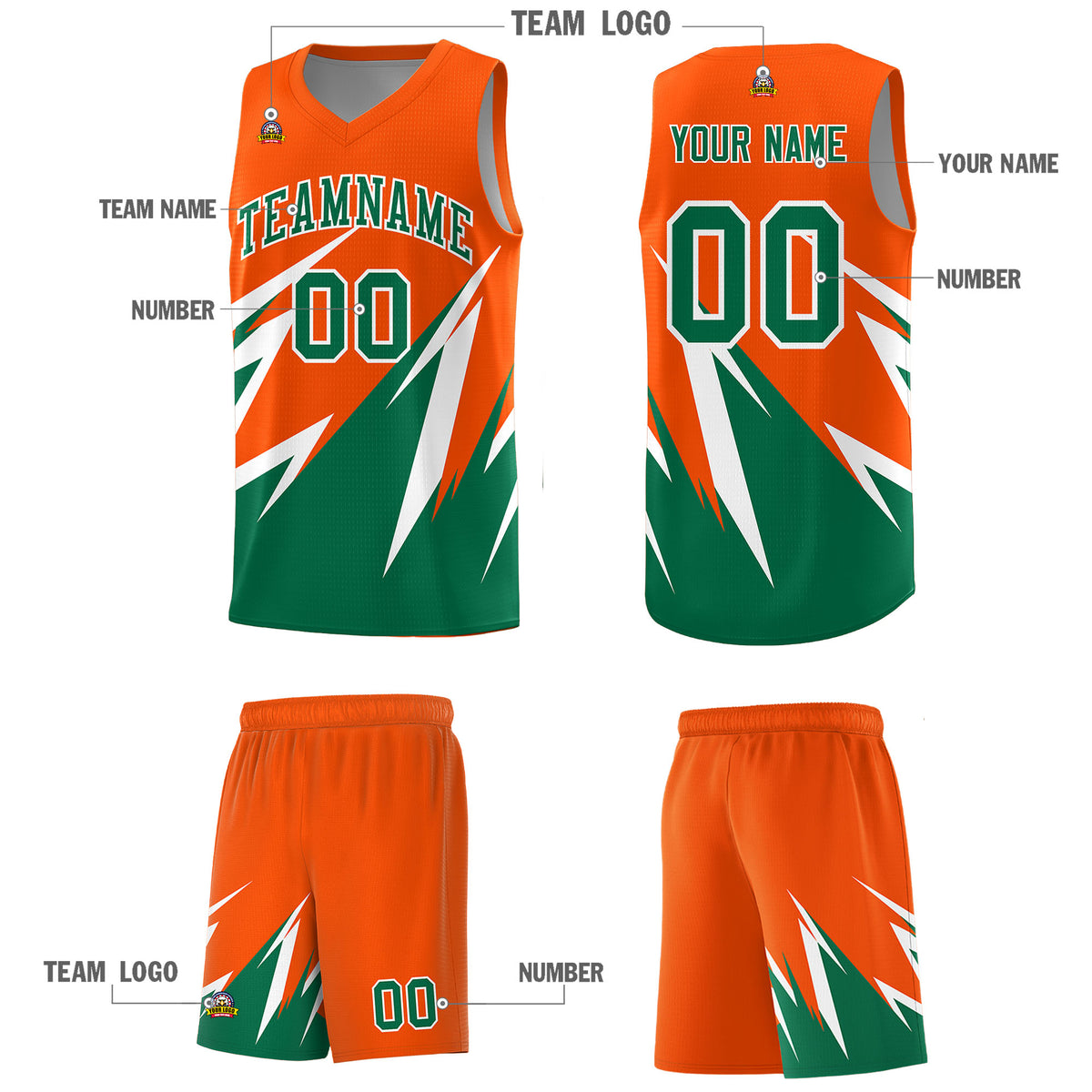 Custom Orange Abstract Mountain Pattern Sports Uniform Basketball Jersey