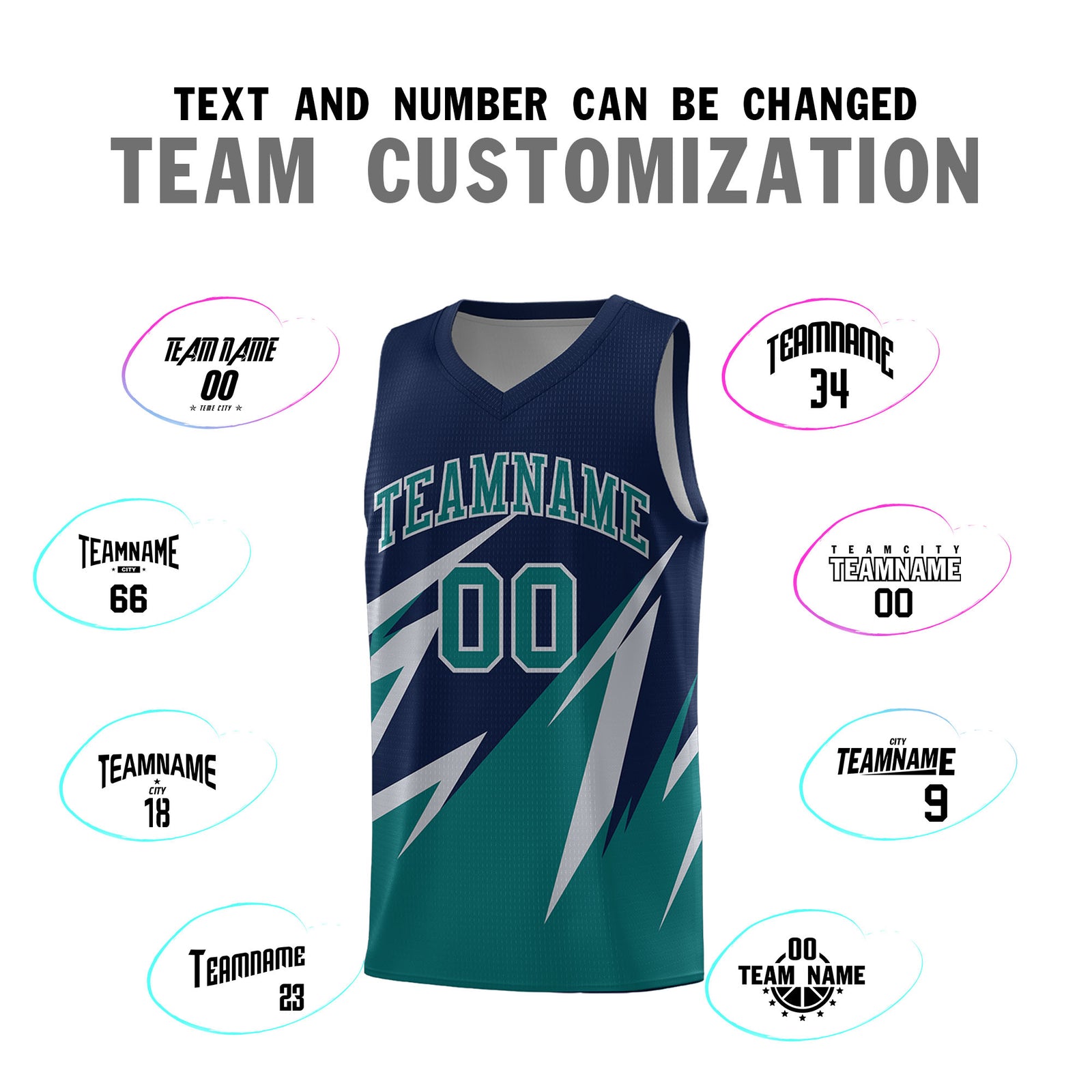 Custom Navy Abstract Mountain Pattern Sports Uniform Basketball Jersey