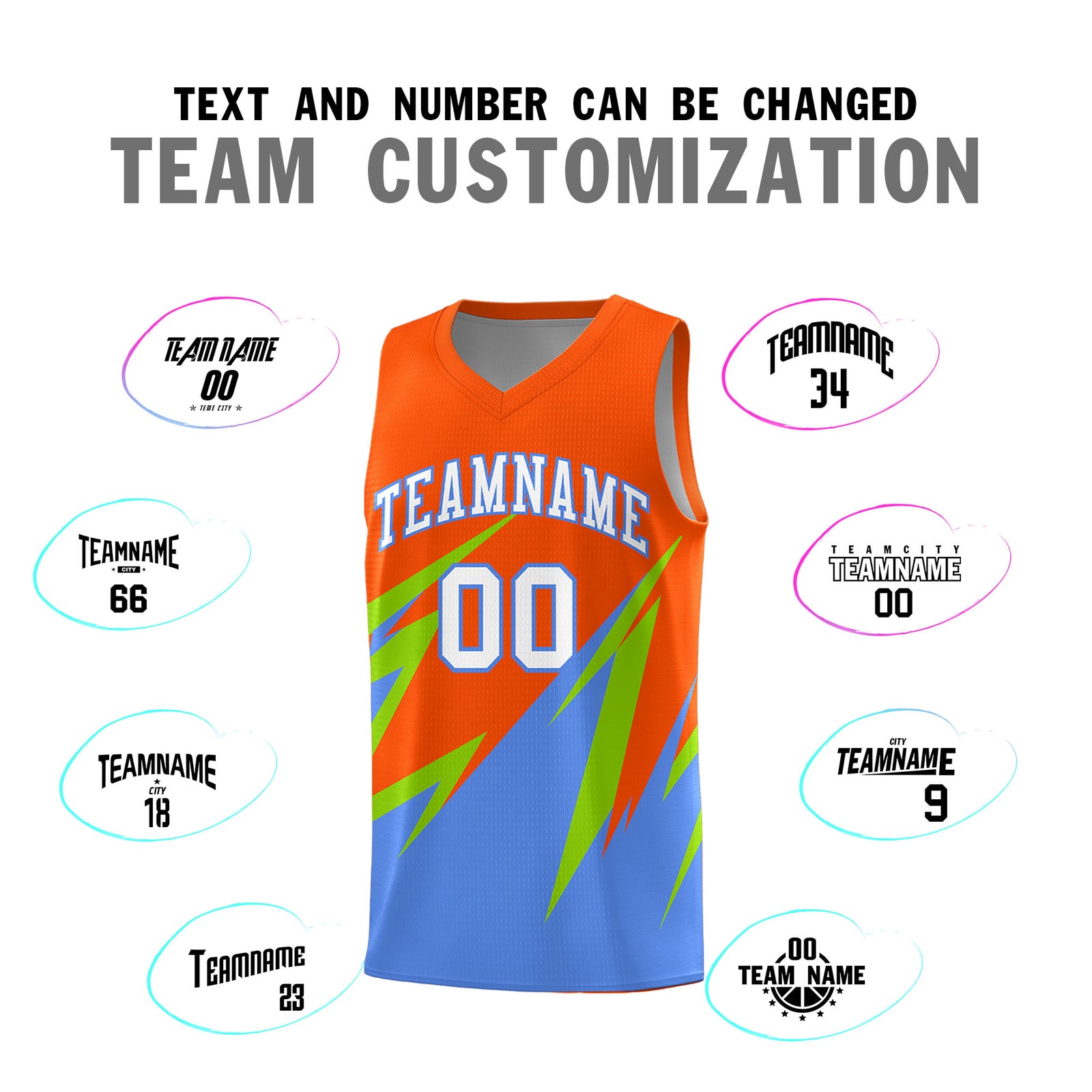 Custom Orange Abstract Mountain Pattern Sports Uniform Basketball Jersey