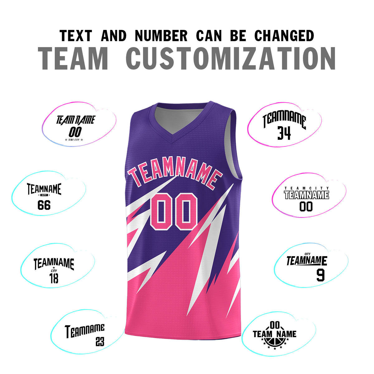 Custom Purple Abstract Mountain Pattern Sports Uniform Basketball Jersey