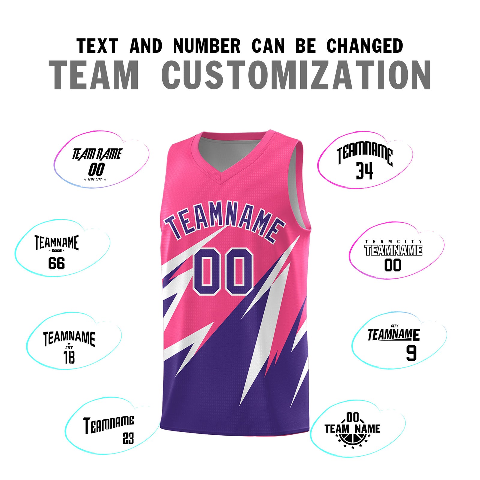 Custom Pink Abstract Mountain Pattern Sports Uniform Basketball Jersey