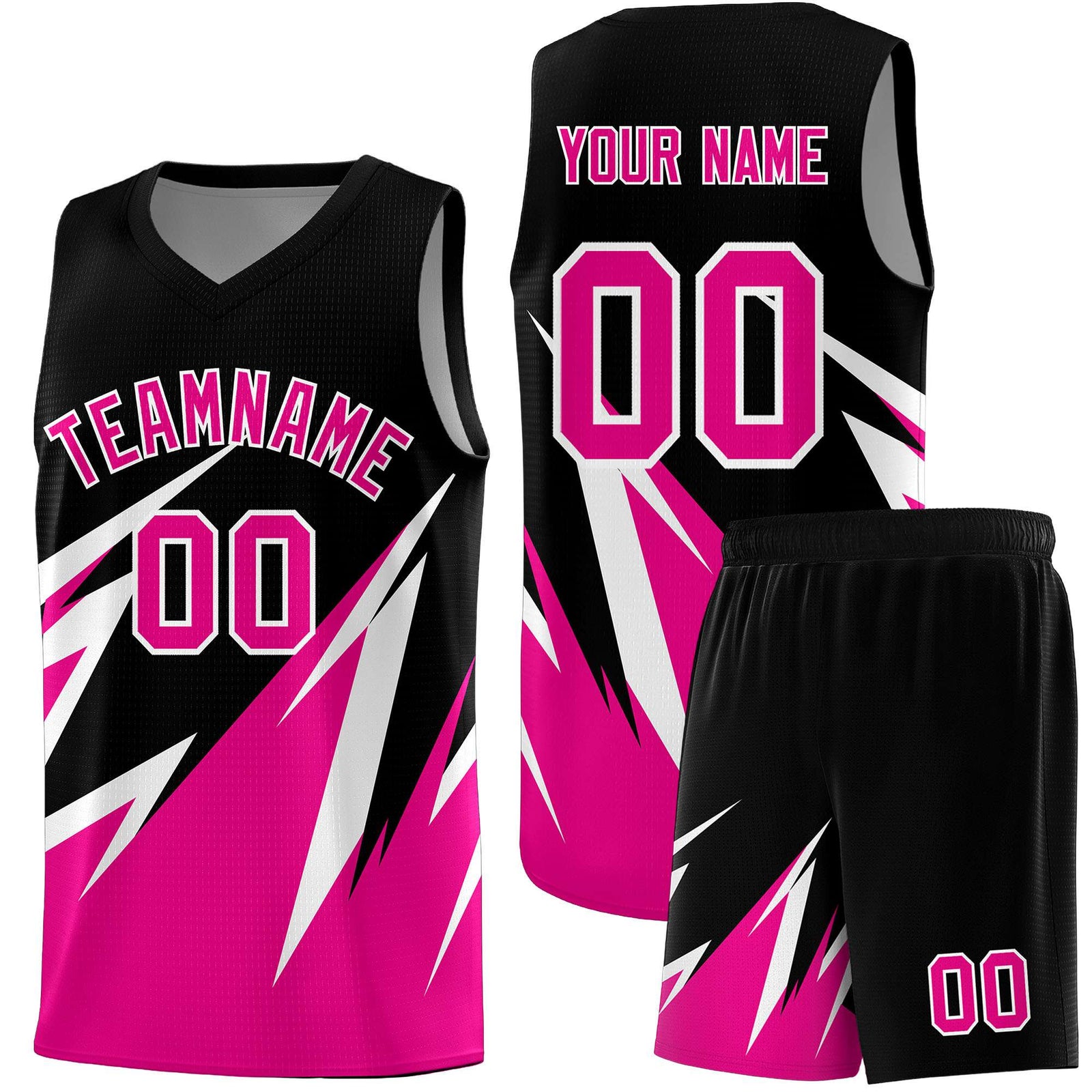 Custom Black Abstract Mountain Pattern Sports Uniform Basketball Jersey