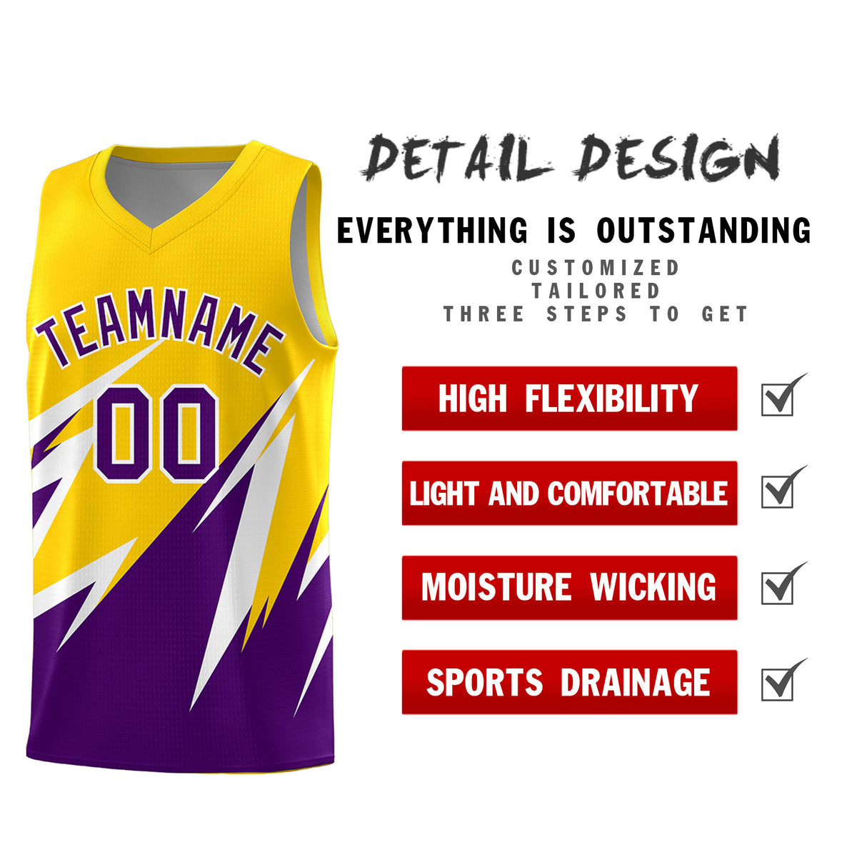 Custom Gold Abstract Mountain Pattern Sports Uniform Basketball Jersey