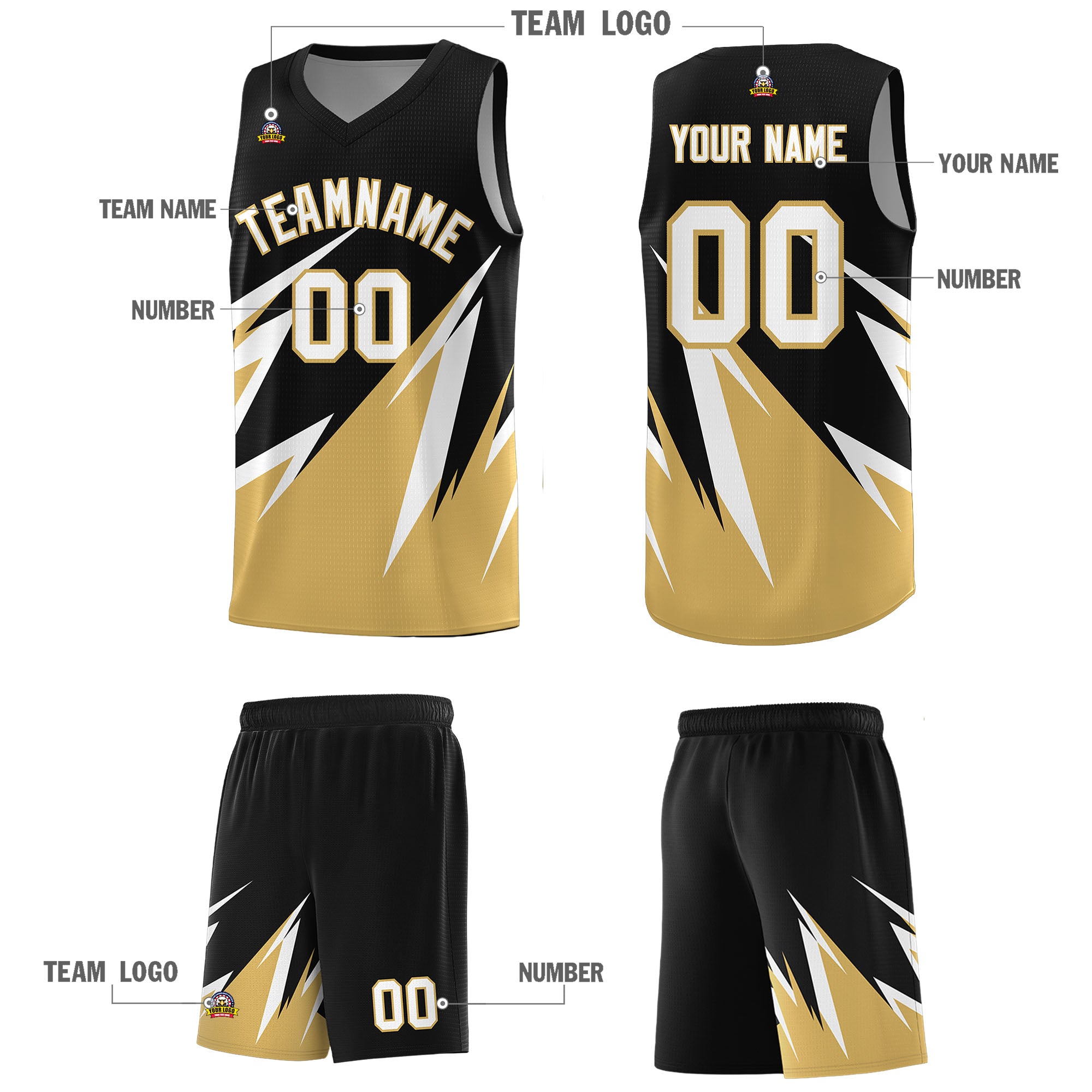 Custom Black Abstract Mountain Pattern Sports Uniform Basketball Jersey
